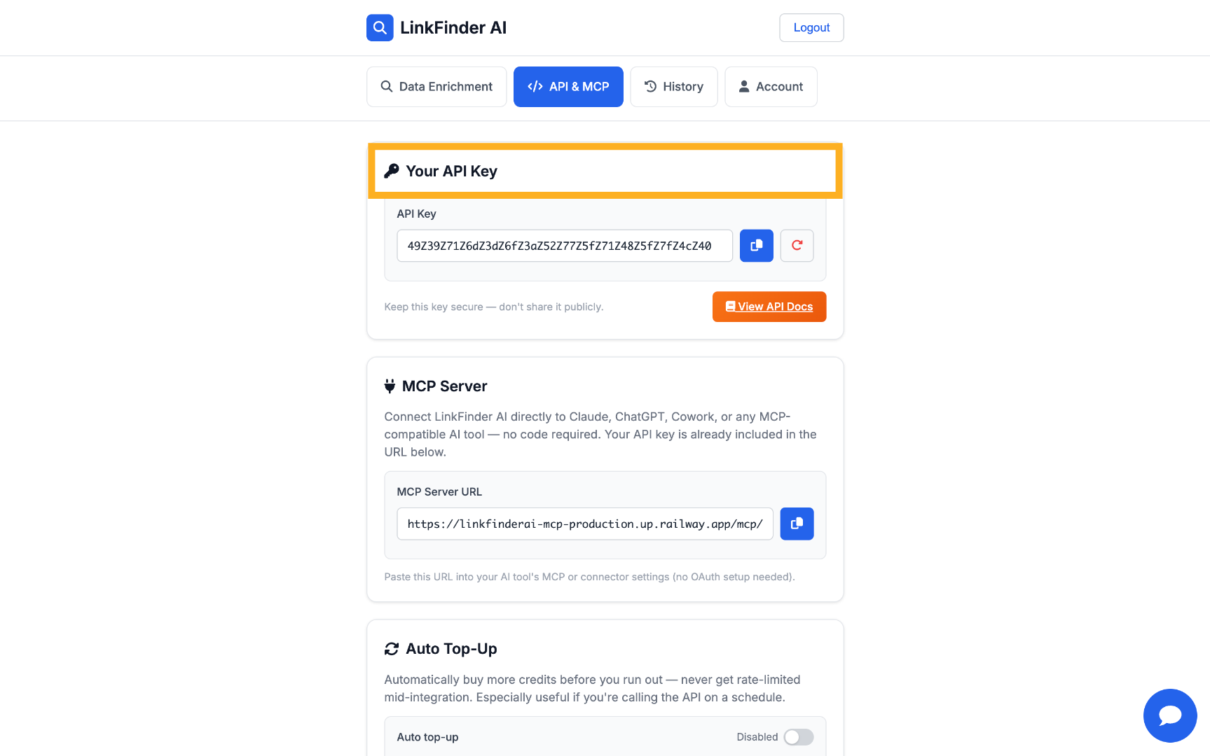 View Your API Key