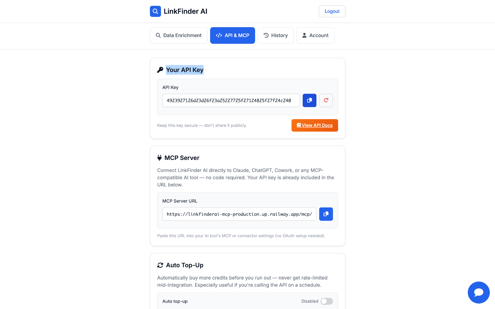 Return to LinkFinder AI Tab
