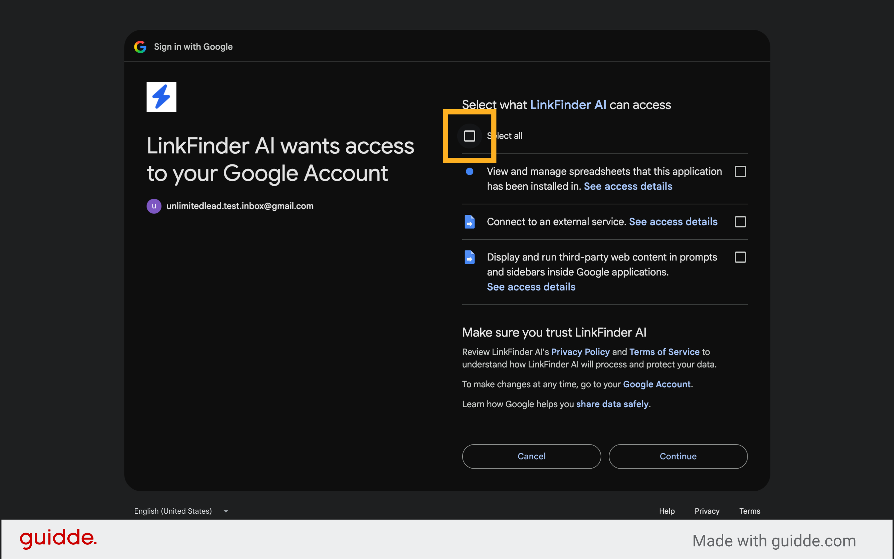 Select Permissions
