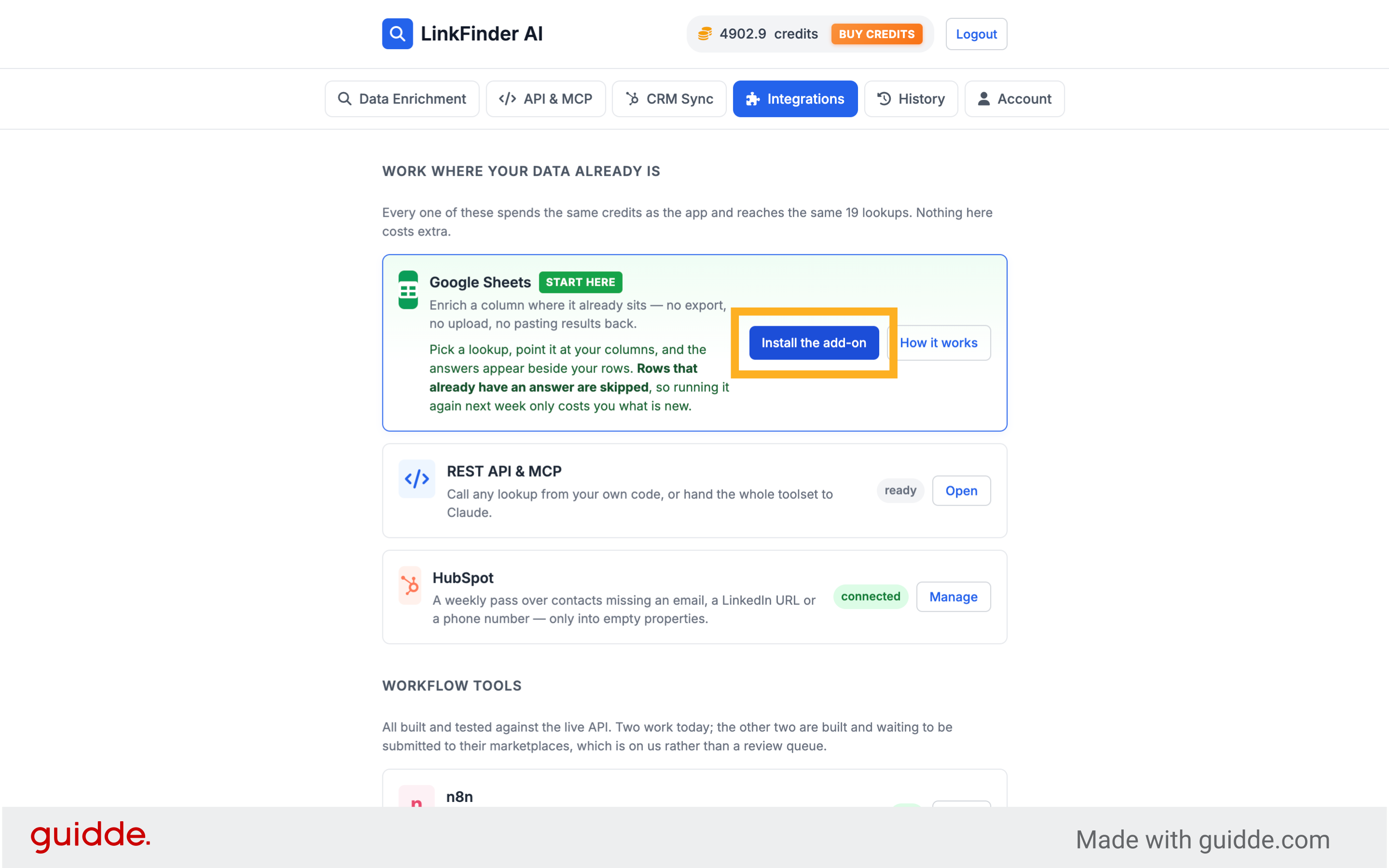 Install Google Sheets Add-On