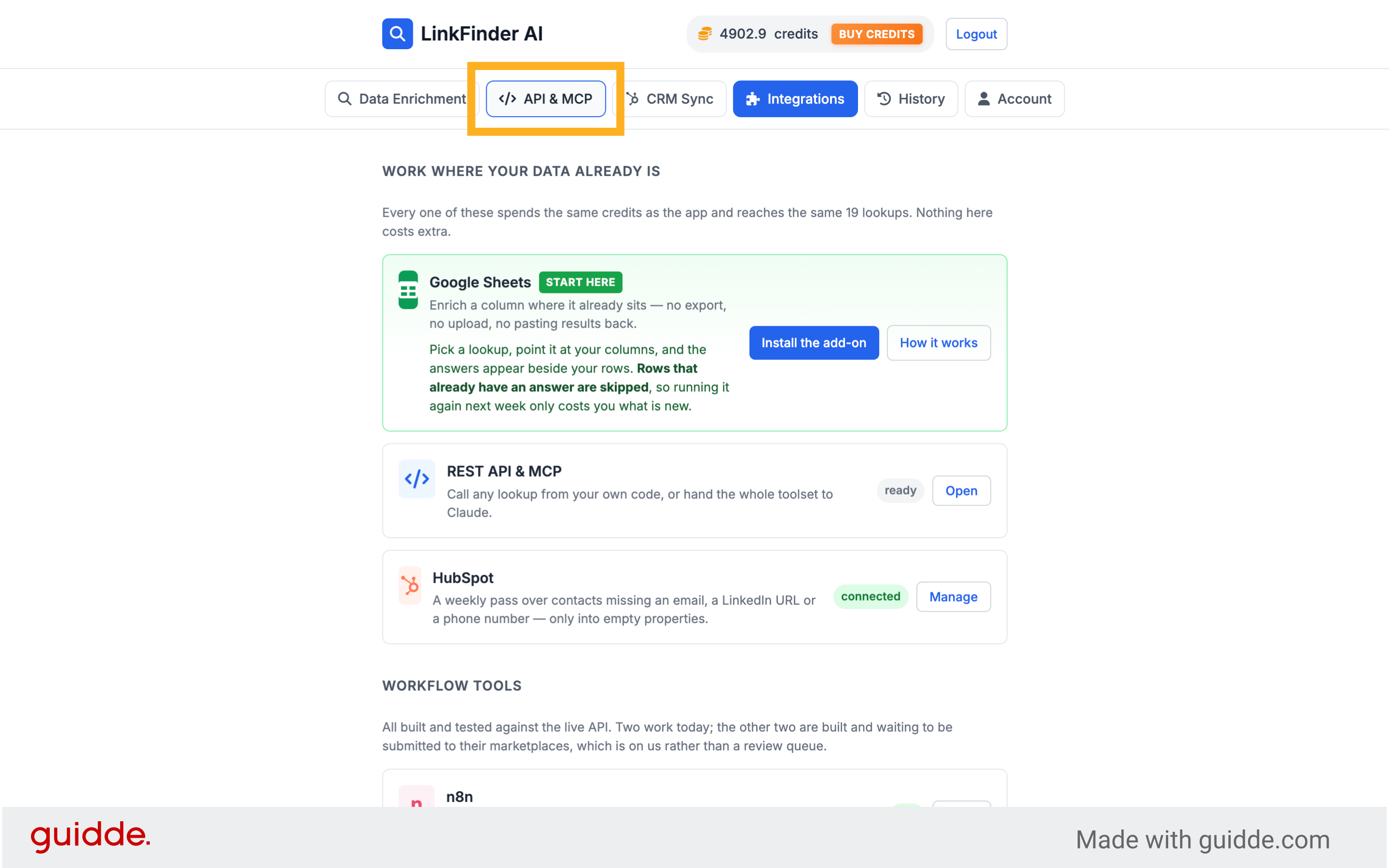 Open API & MCP Section