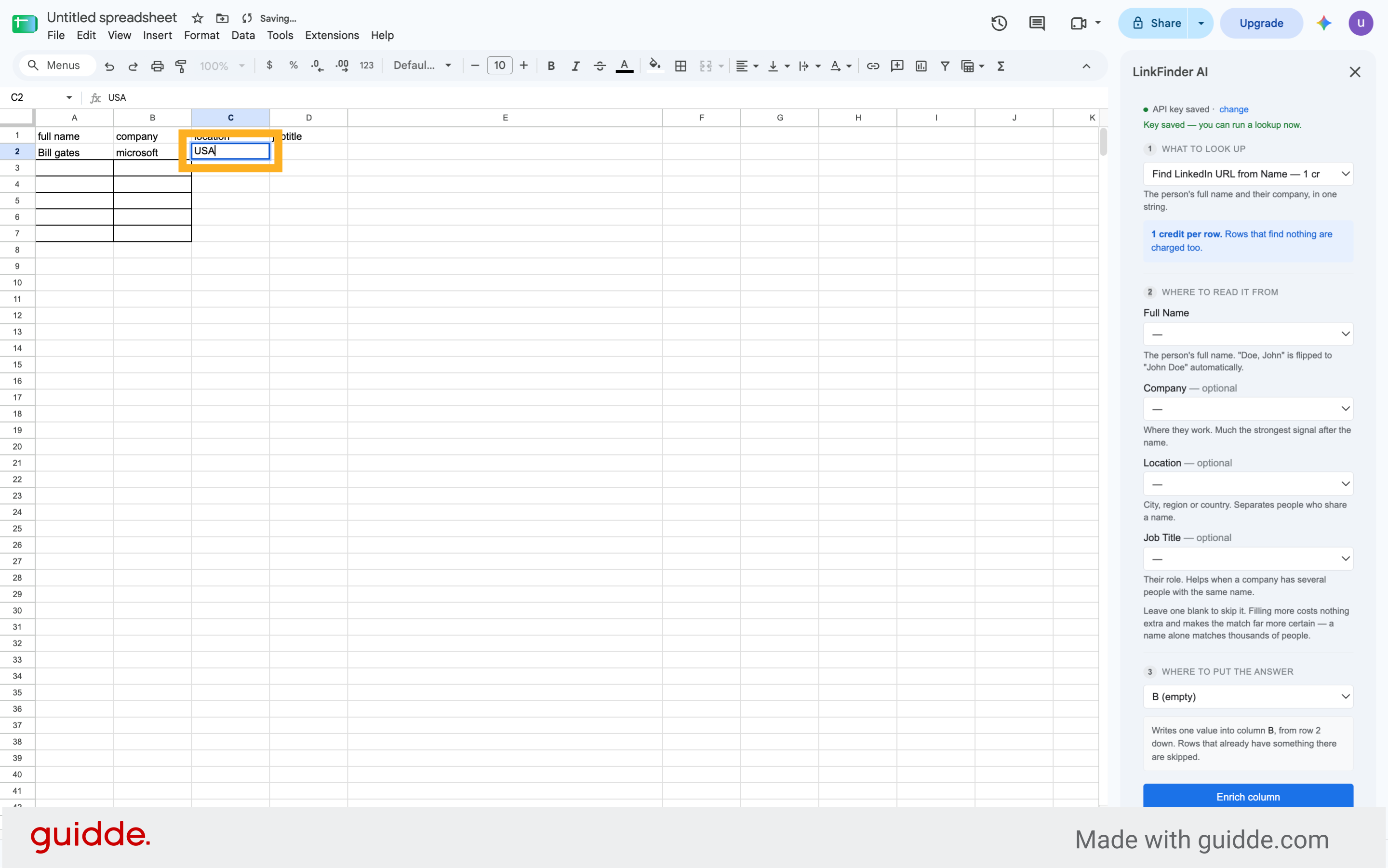 Enter Location Example