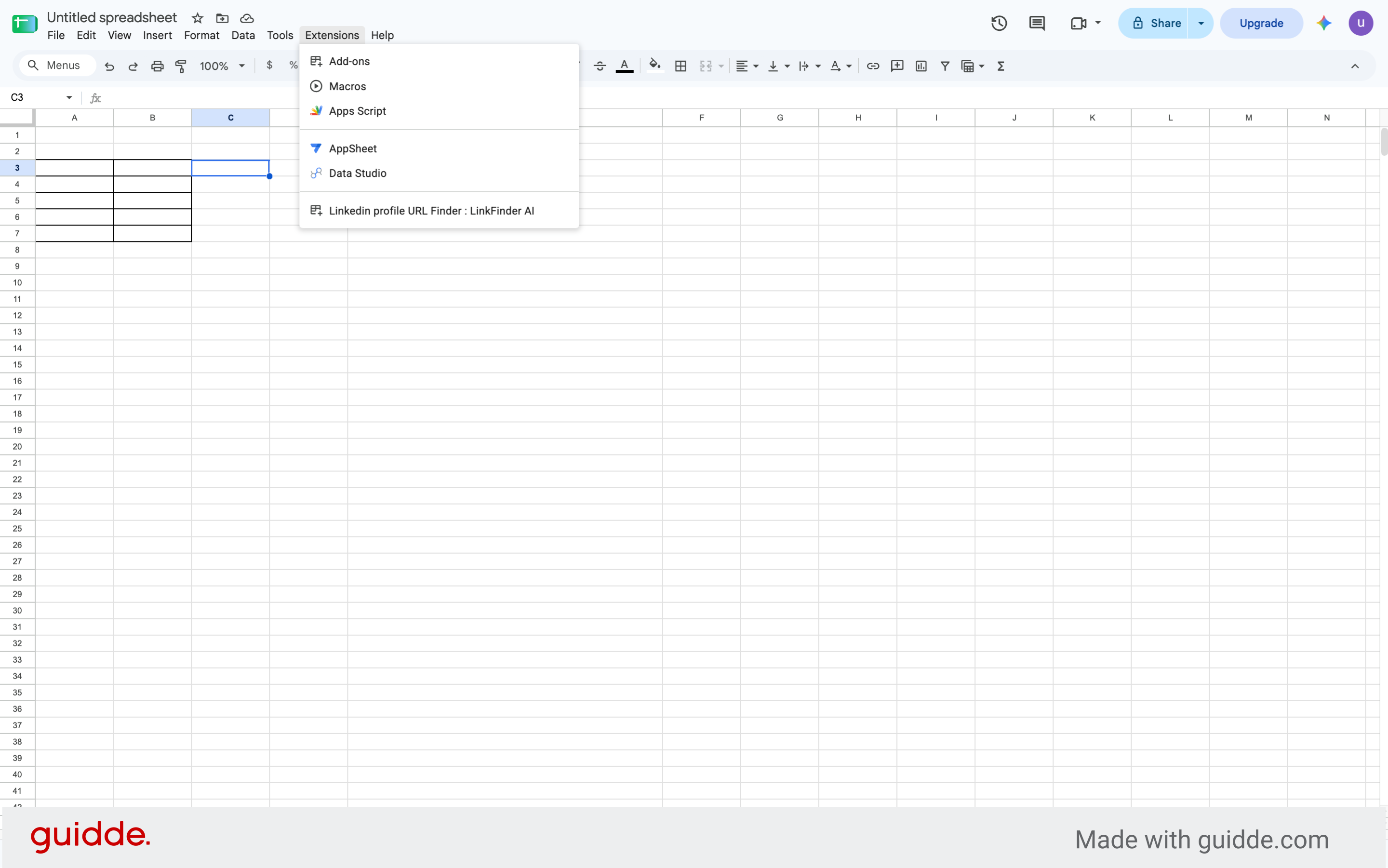 Open Google Sheets