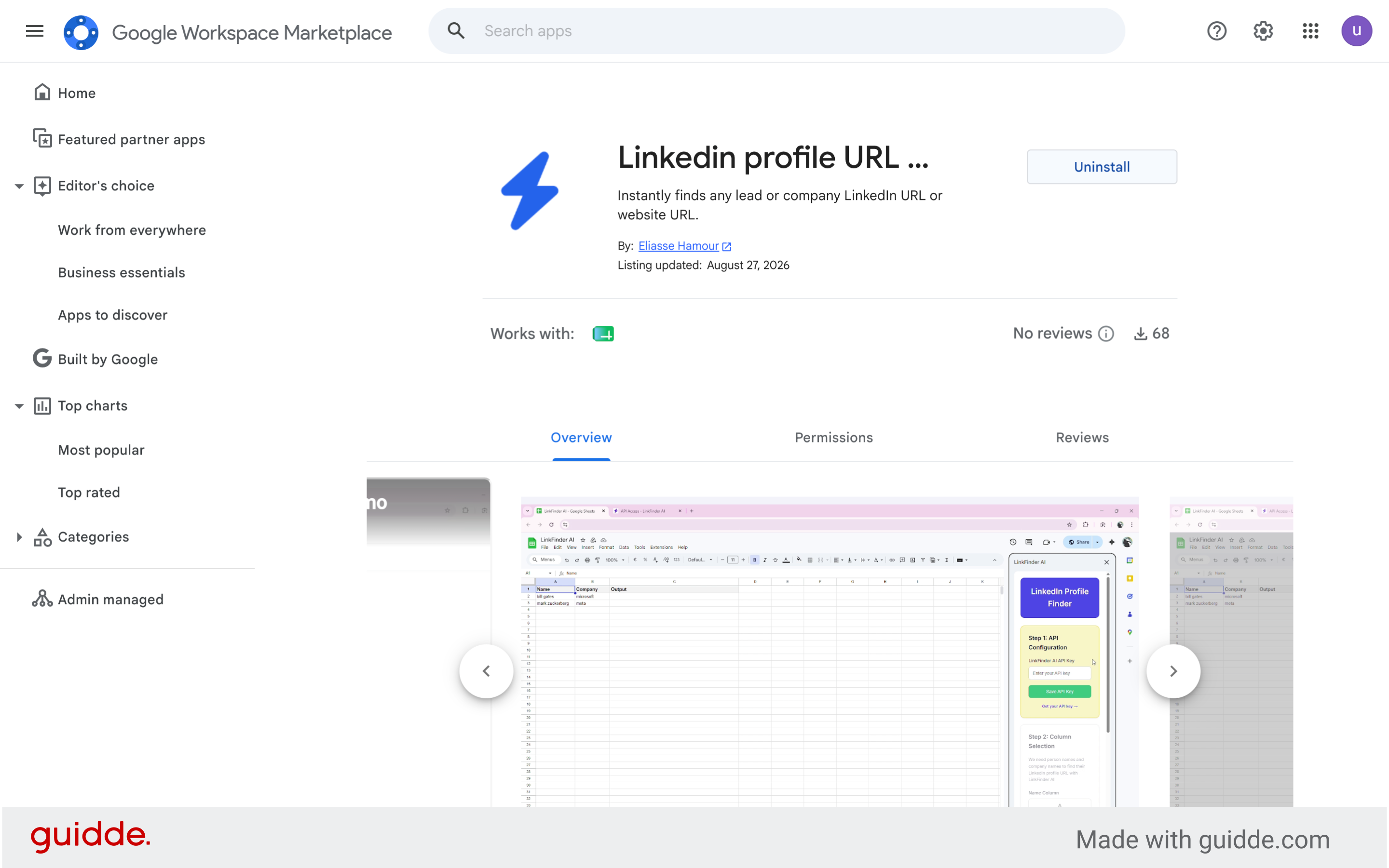 Open Google Workspace Marketplace
