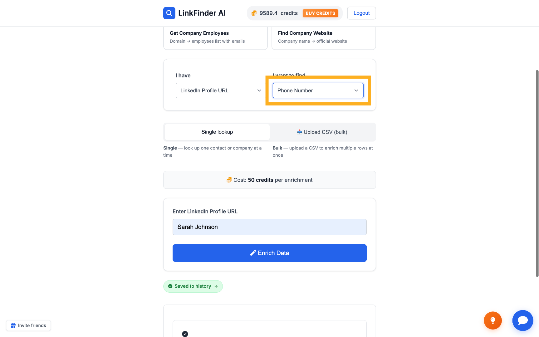 Select Phone Number as the output type
