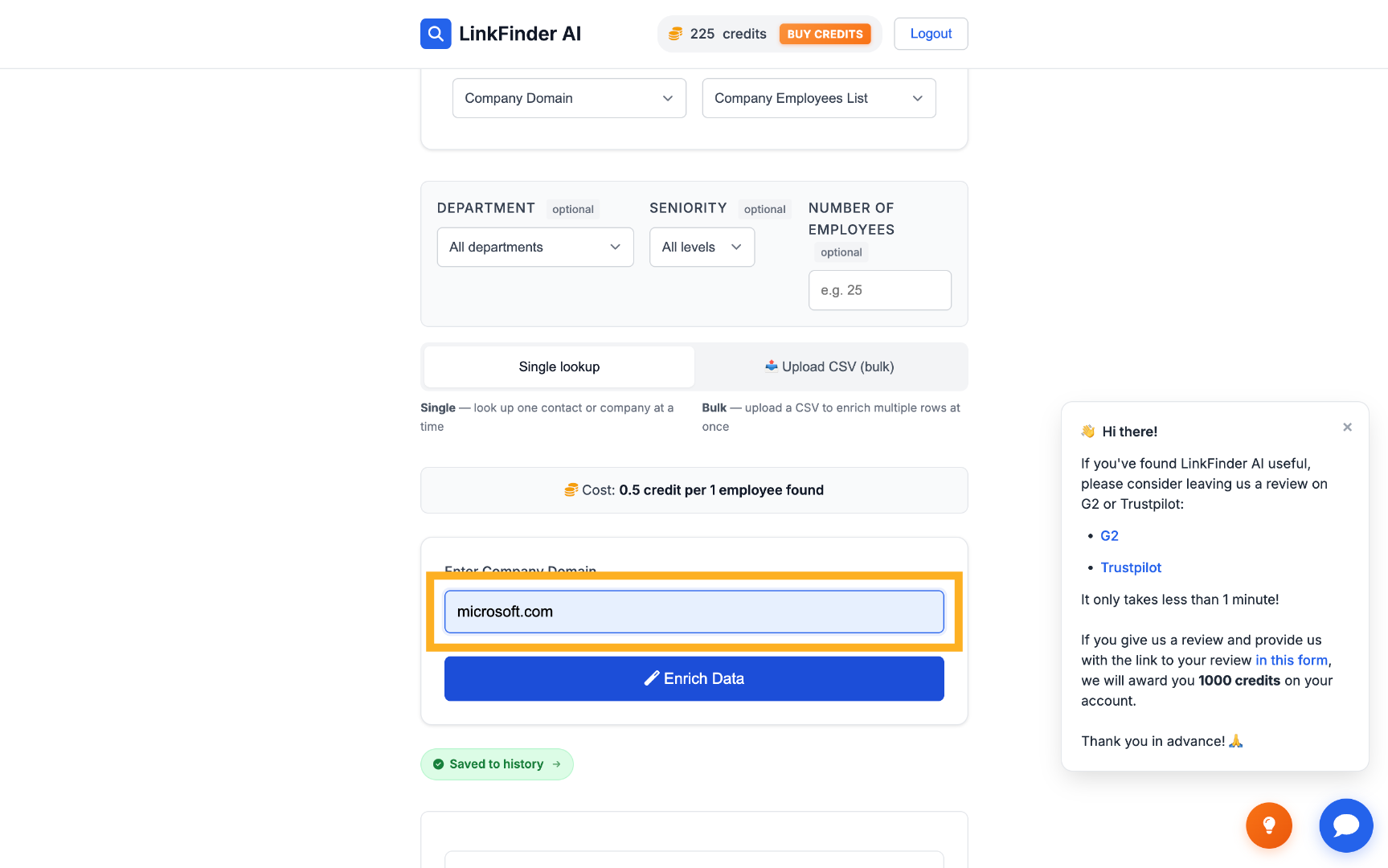 Input New Domain