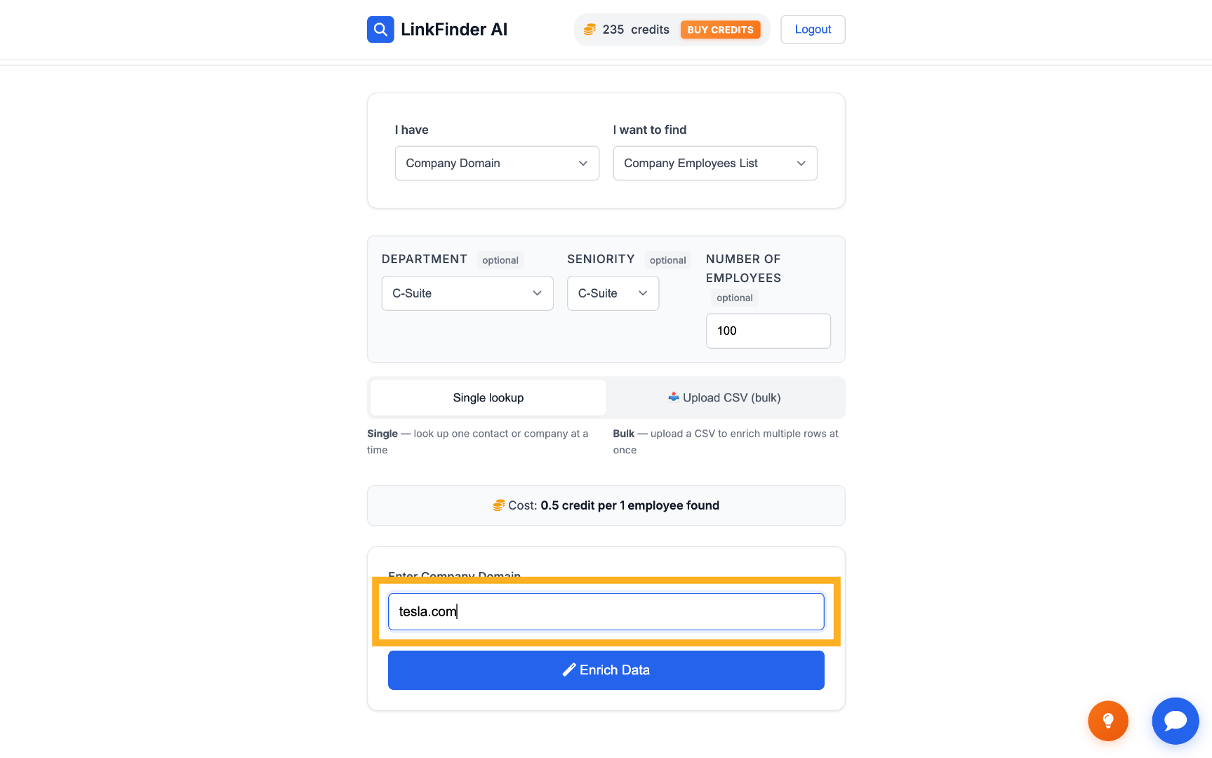Input Company Domain