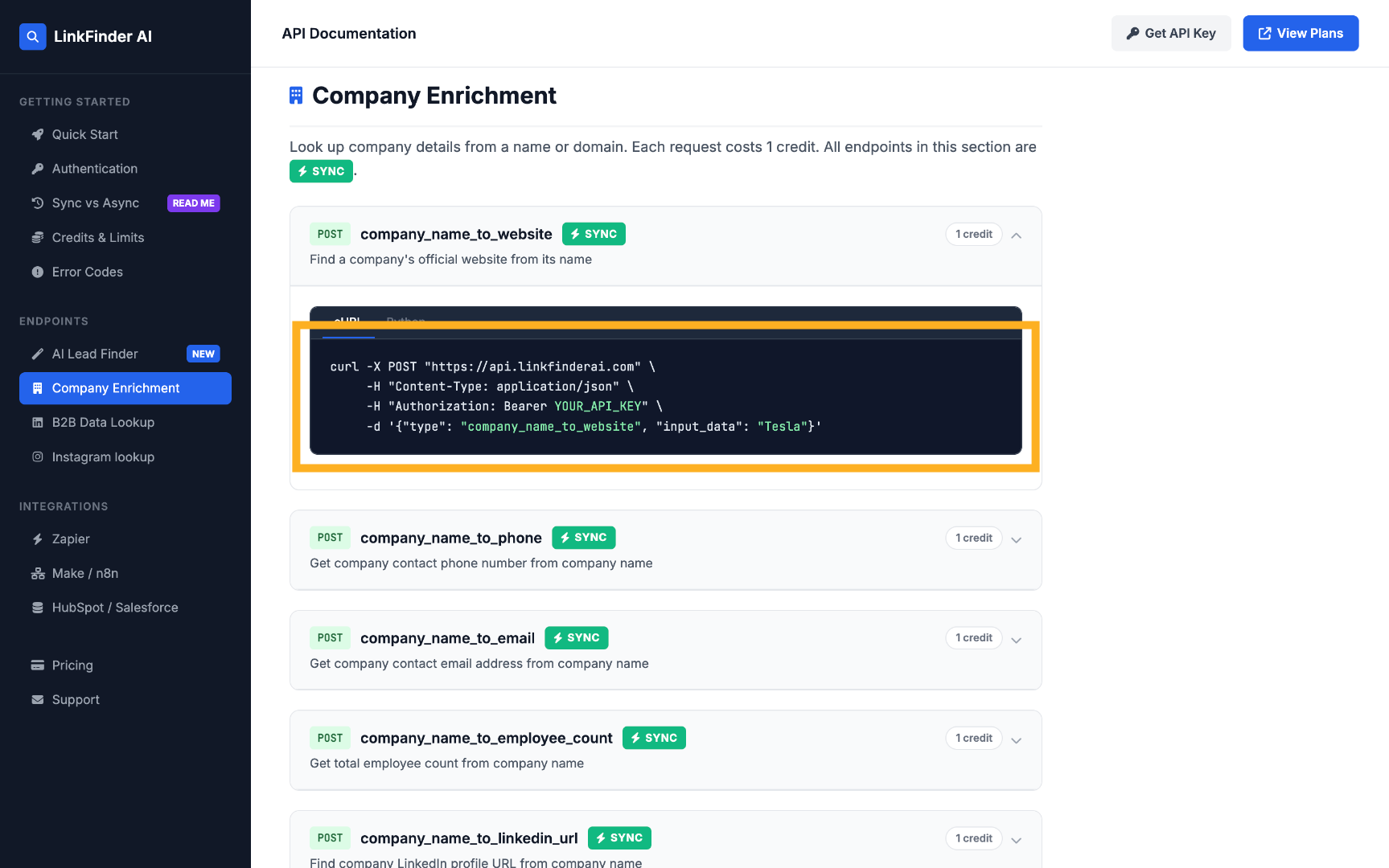 Use API Call Example