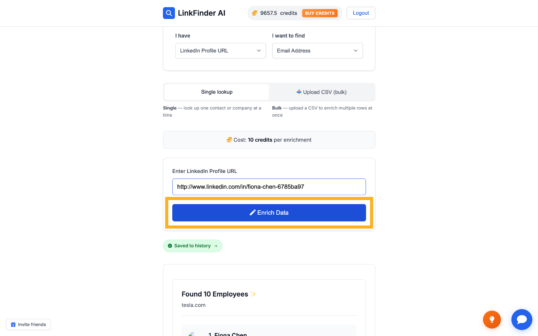 Start Profile Data Enrichment