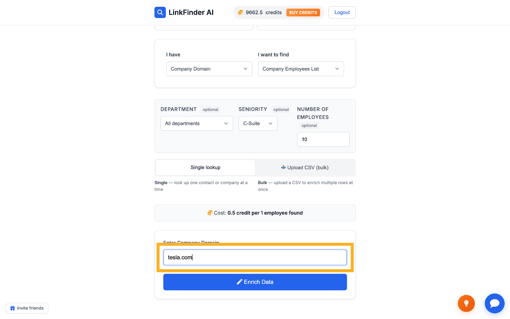 Input Company Domain