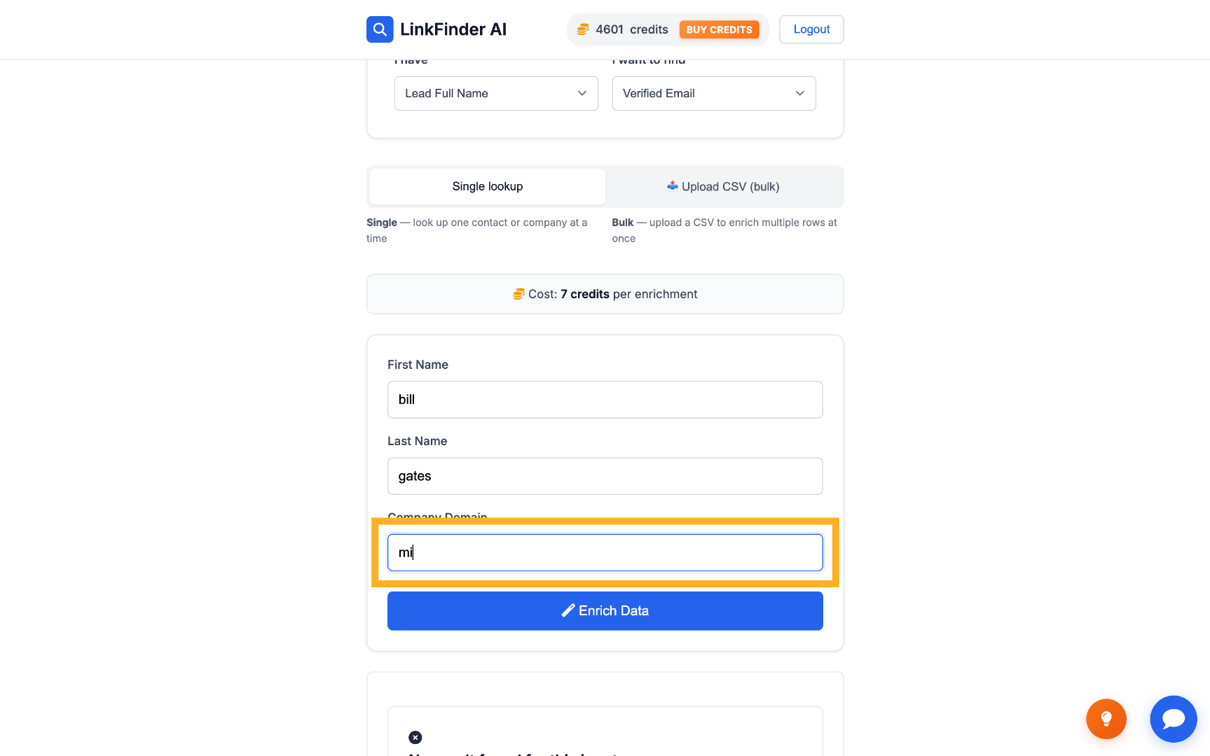 Enter Company Domain