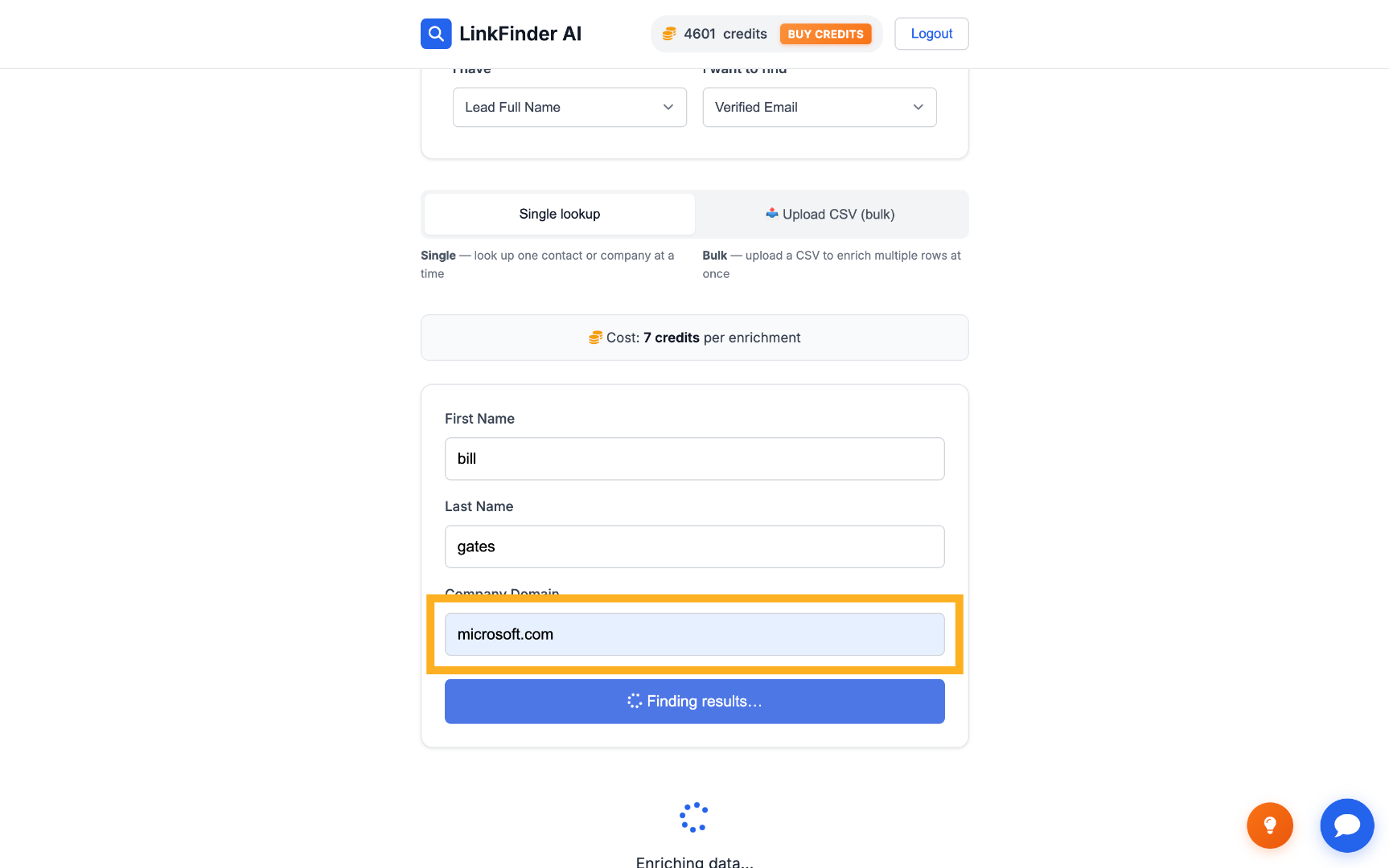 Fill Company Domain