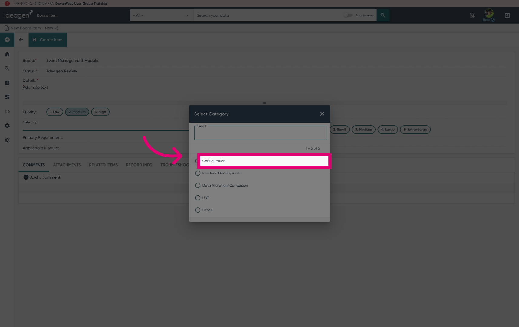 Select 'Configuration' Category