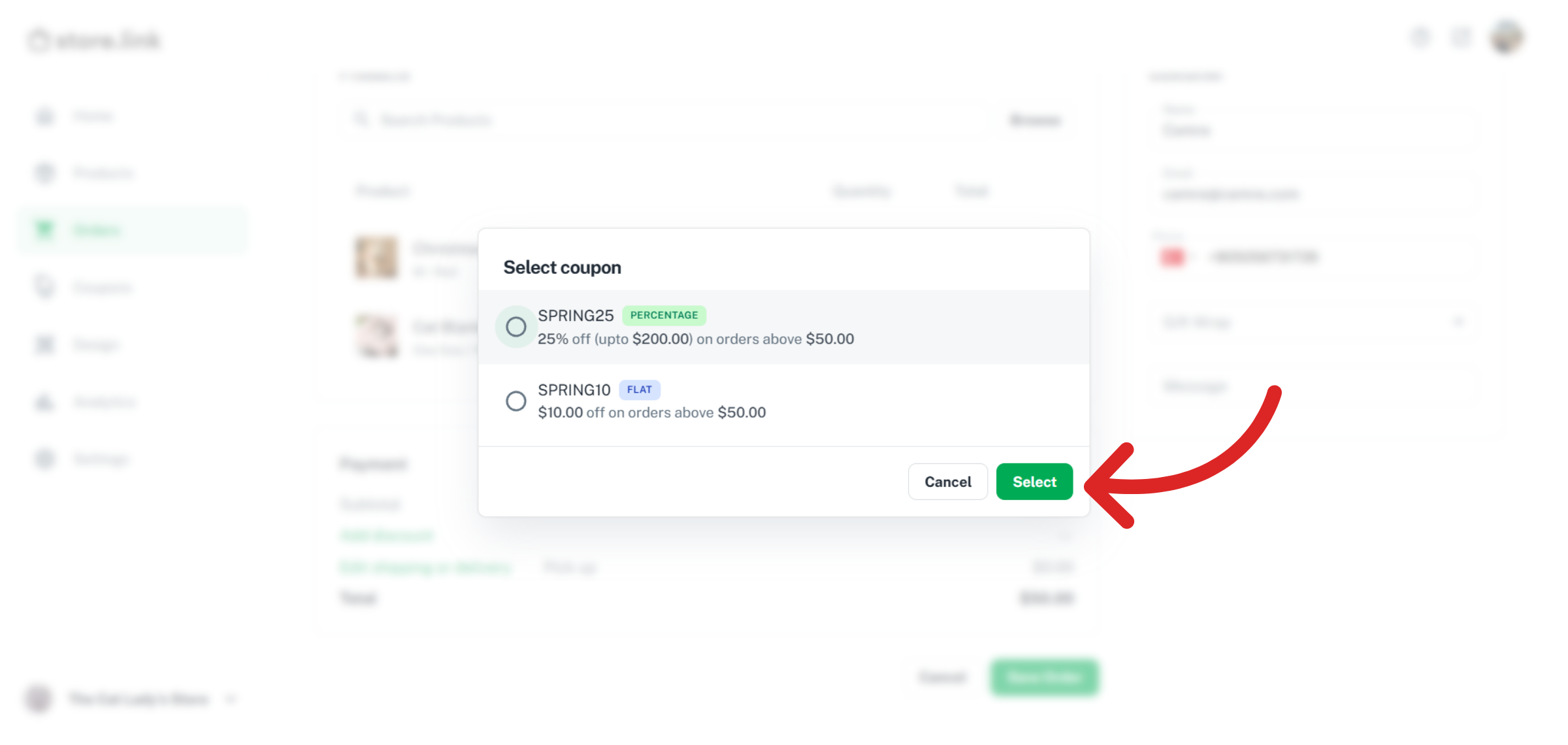 Open Discount Input