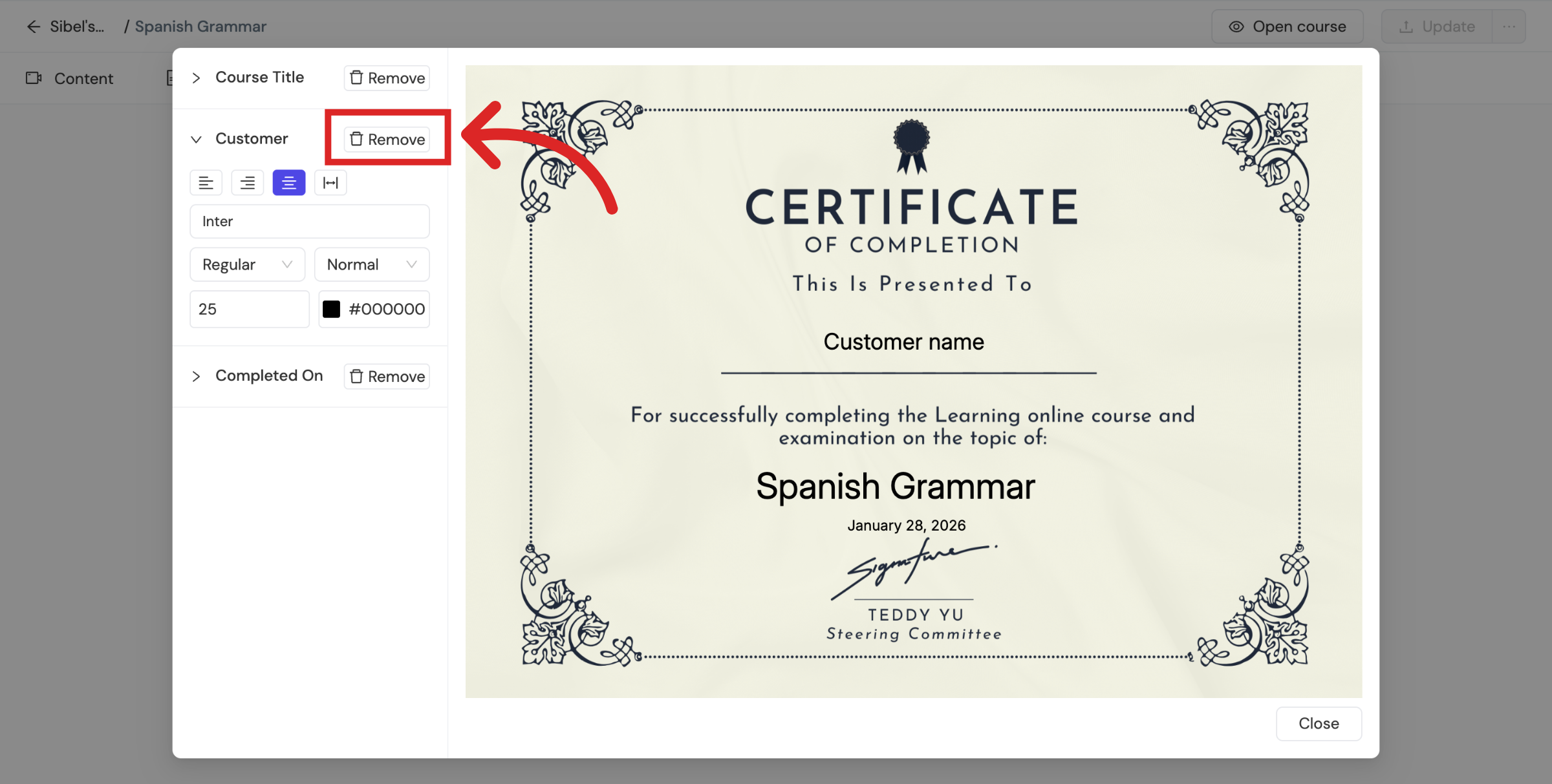 Access Removal Confirmation