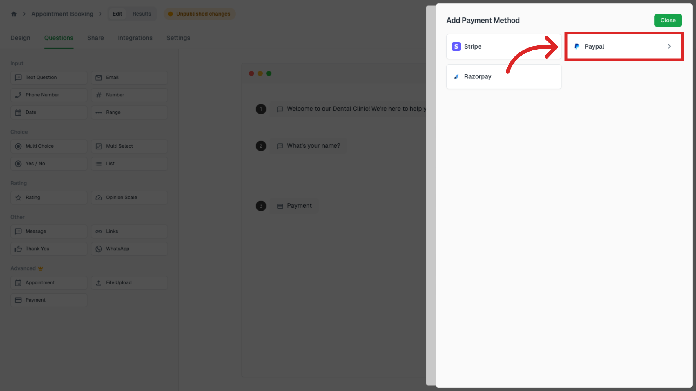 Select PayPal Payment Option
