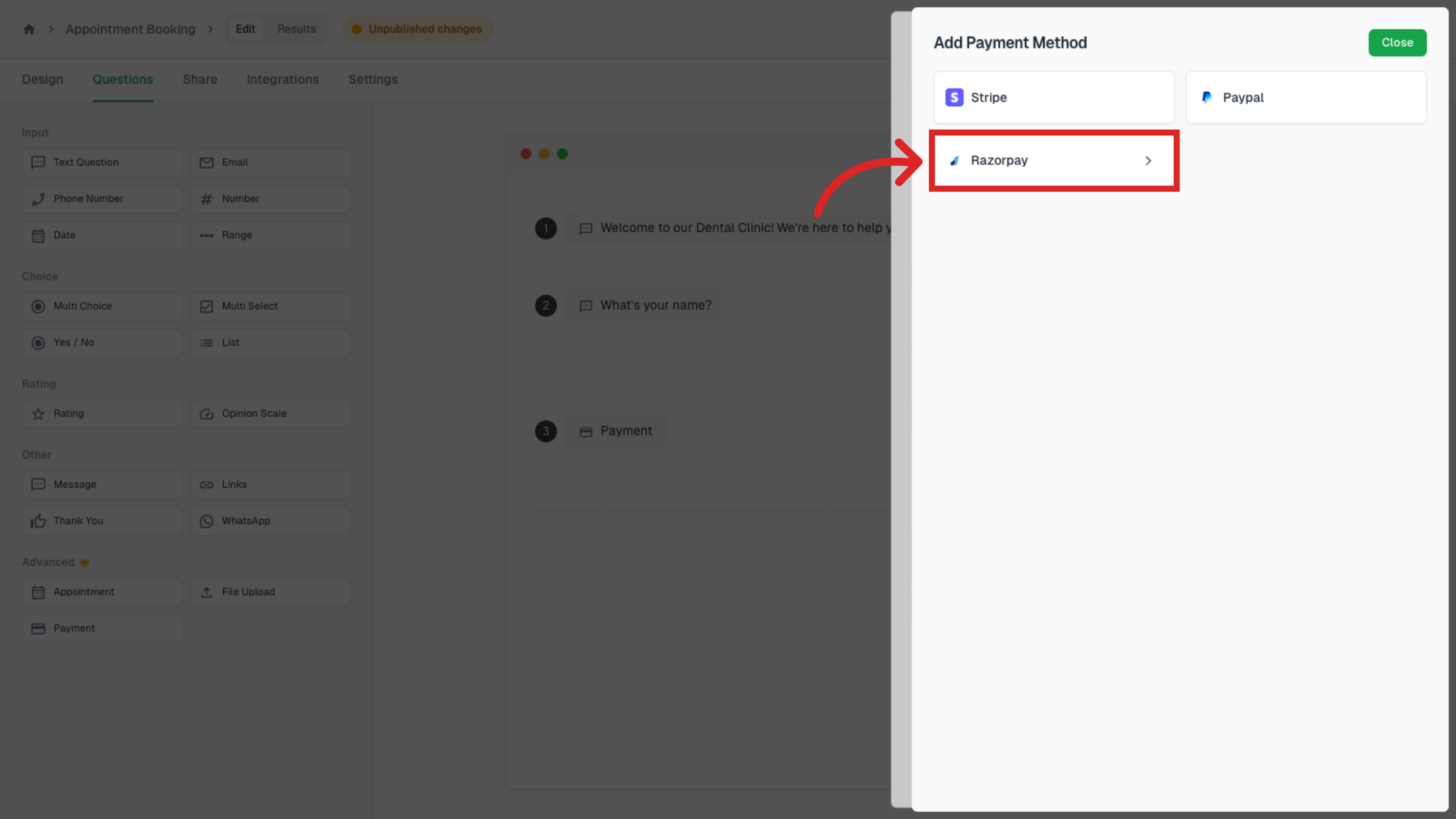 Select Razorpay Option