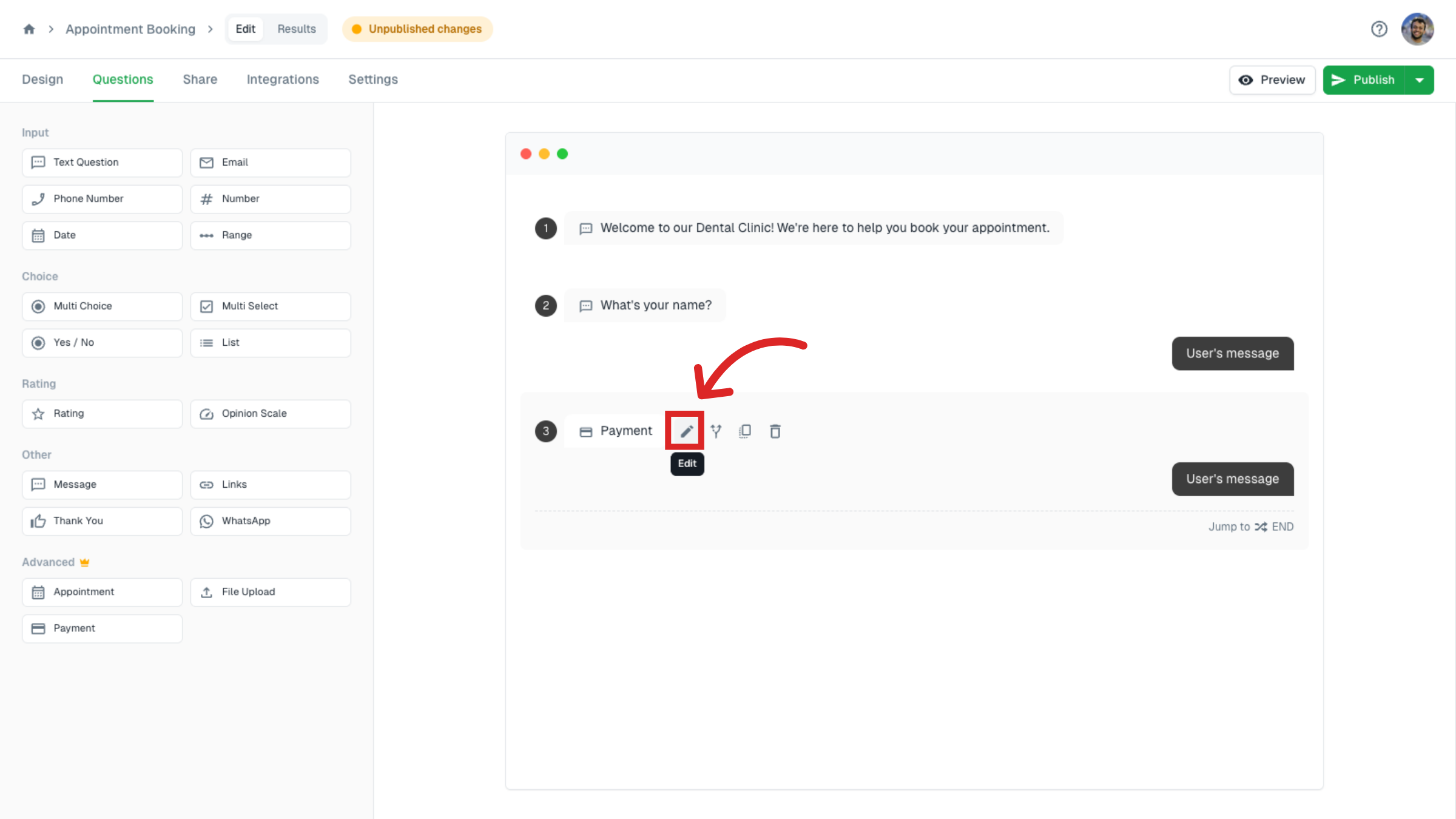 Access Payment Methods Section