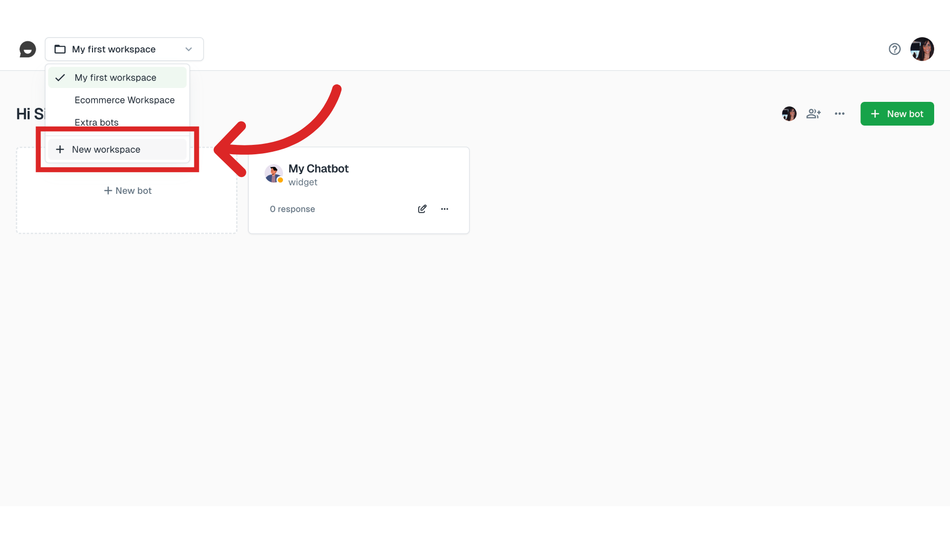 Click 'New workspace'