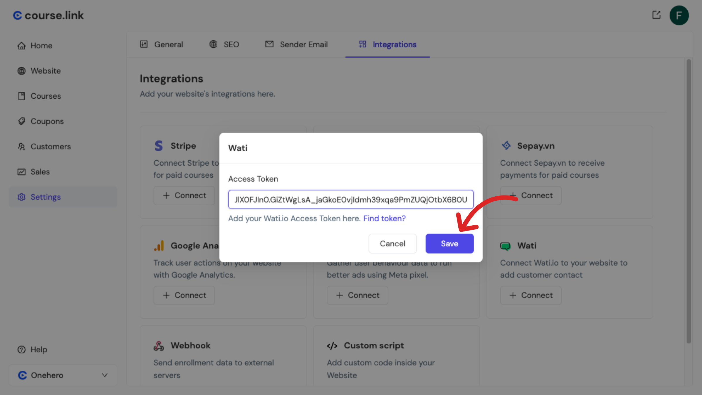 Reopen Access Token Section