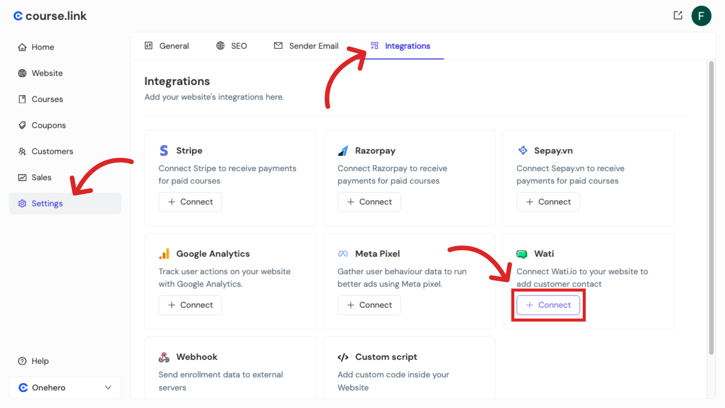 Select Connect Option
