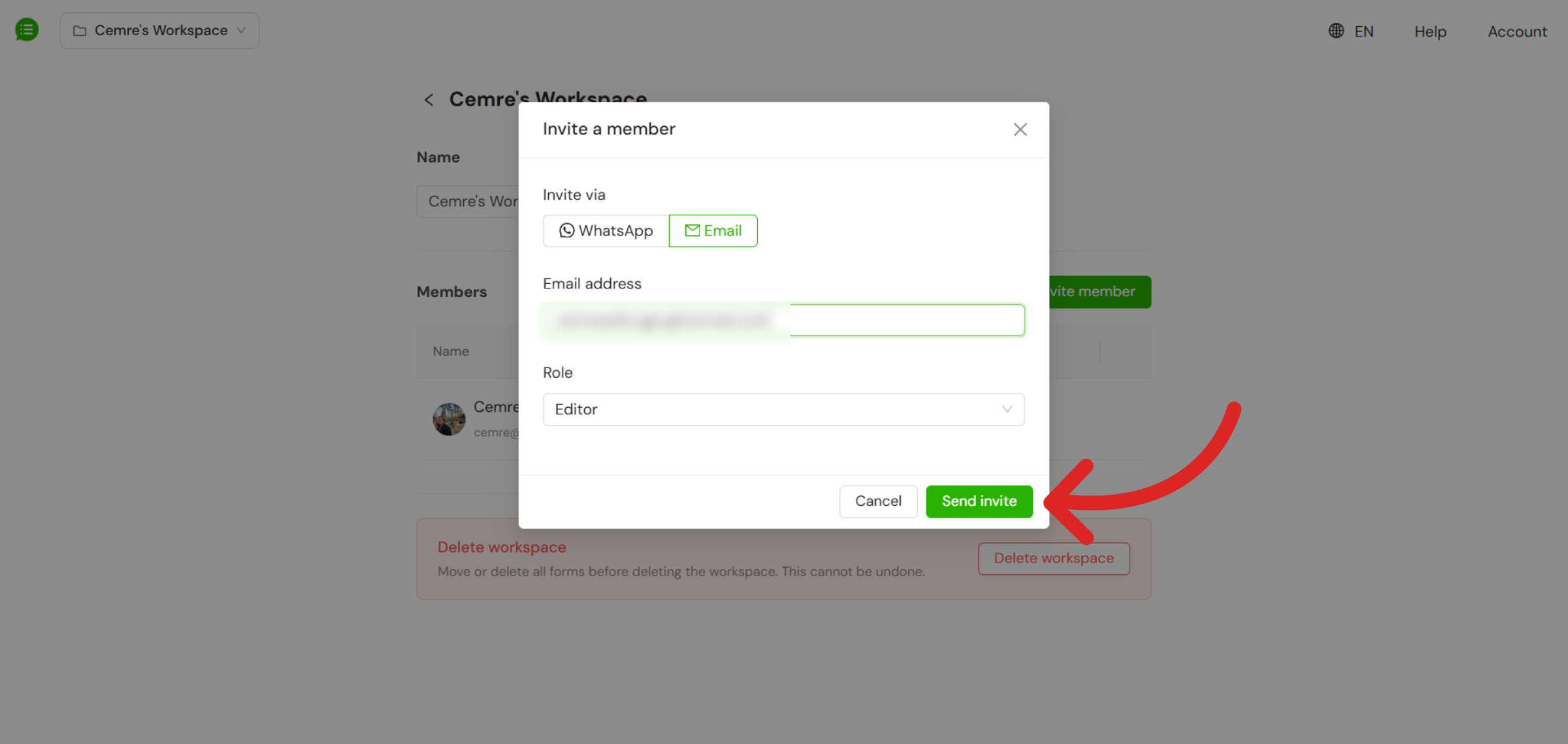 Complete Email Entry