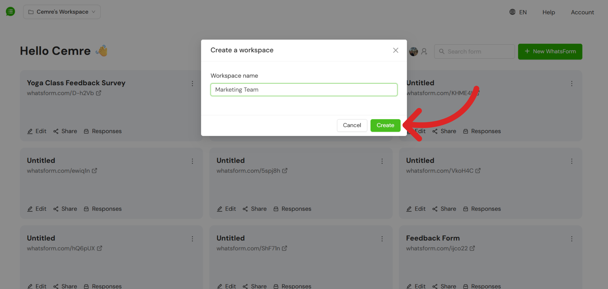 Create New Workspace