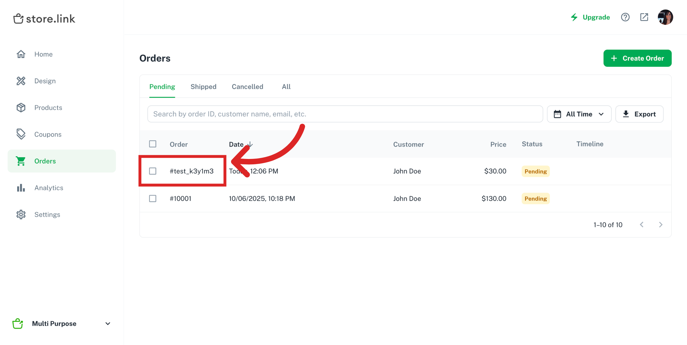 Access Specific Order