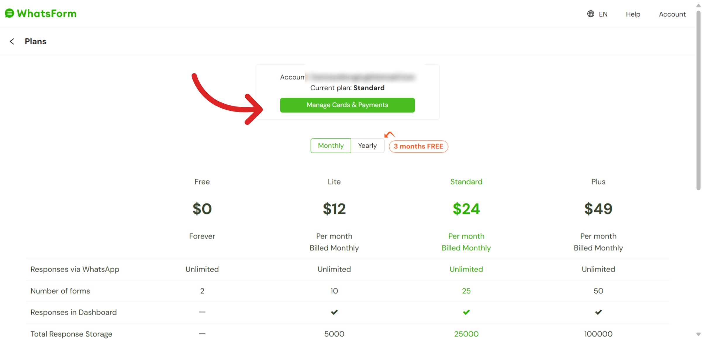 Click 'Manage Cards & Payments'