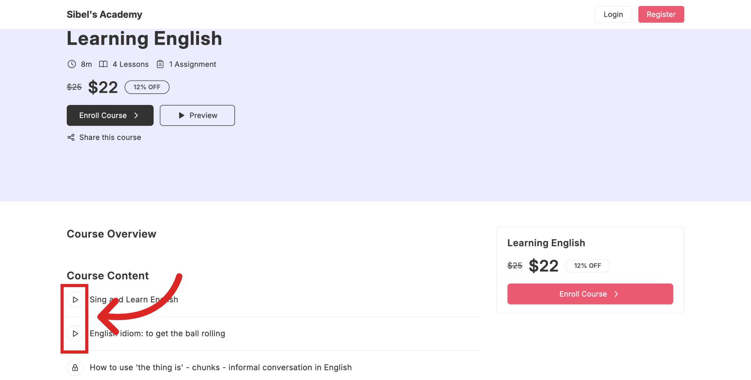 Navigate To Course Overview