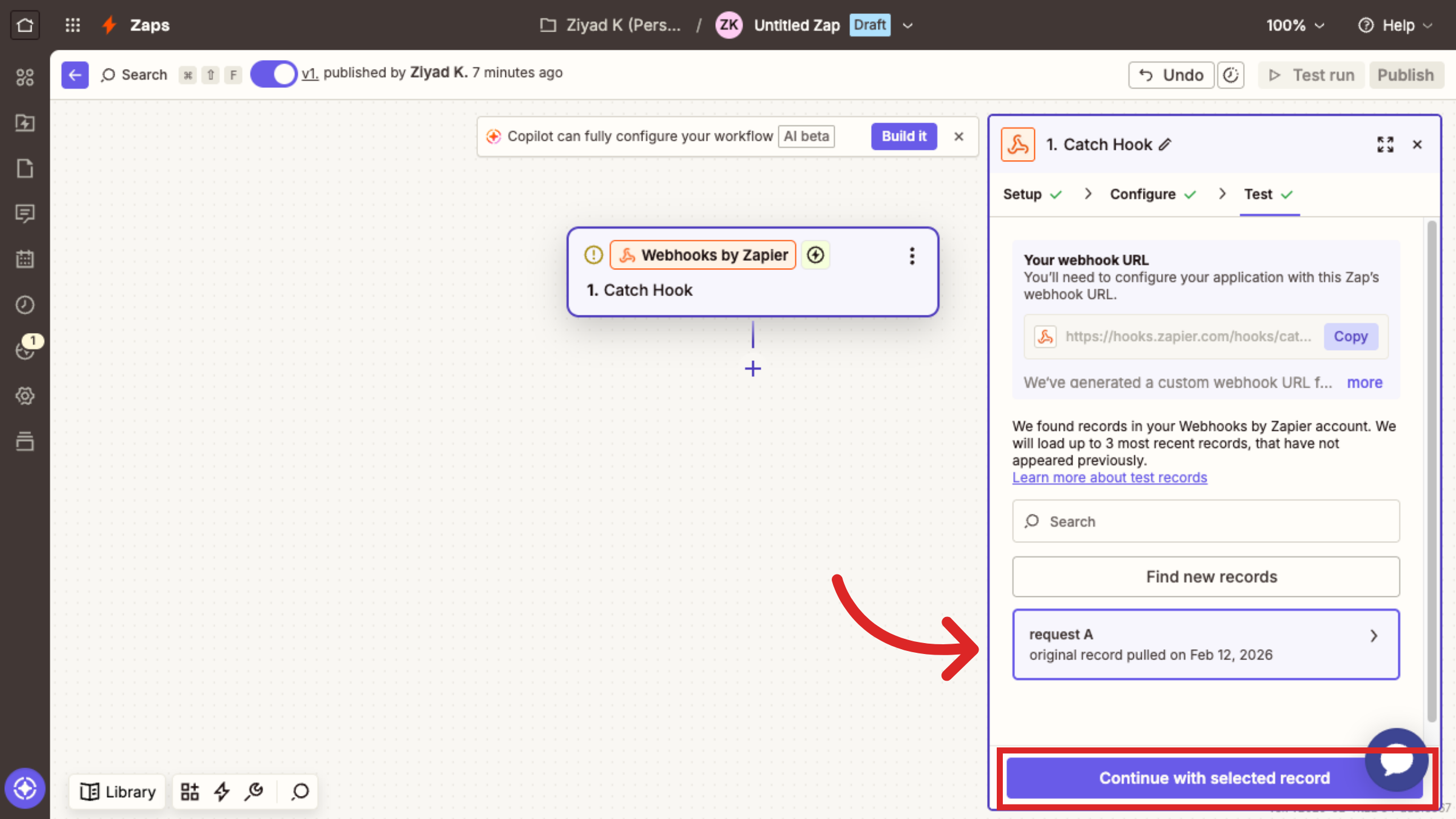 Confirm Selected Record