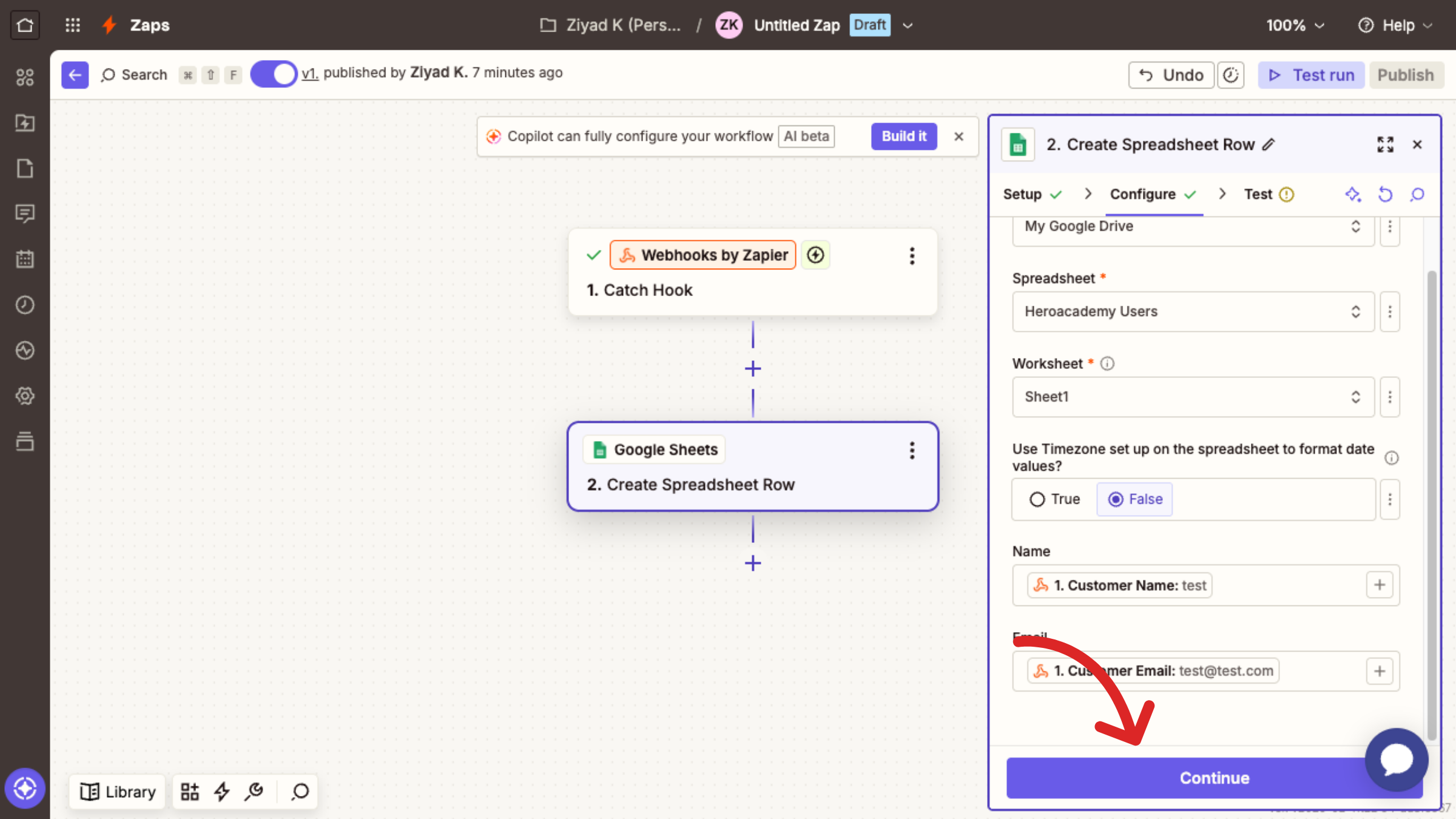 Continue After Field Mapping