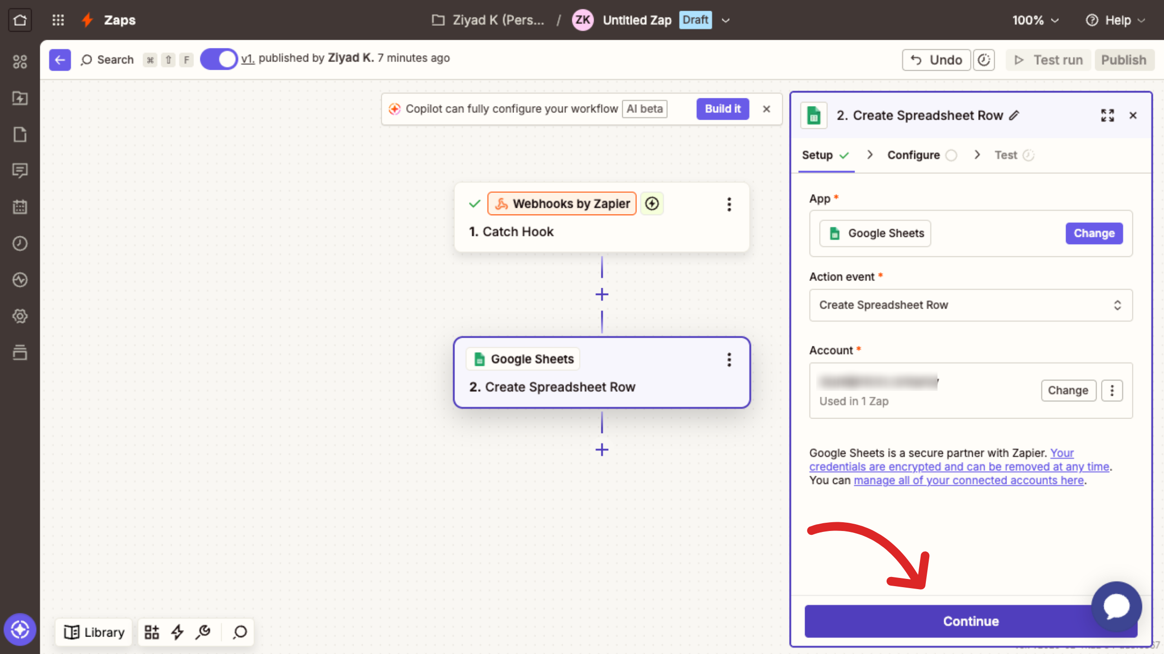 Proceed After Event Selection