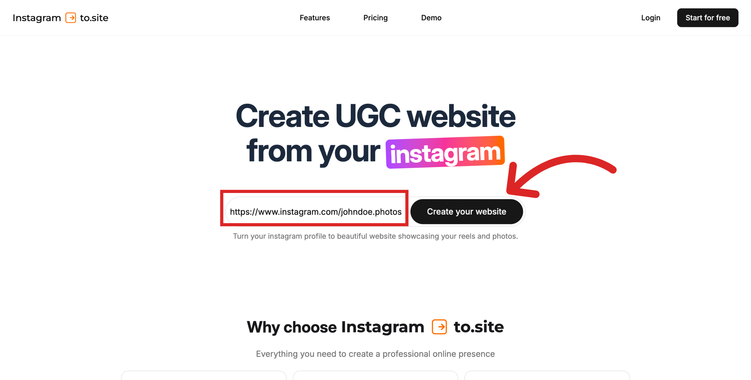 Enter Instagram Profile URL