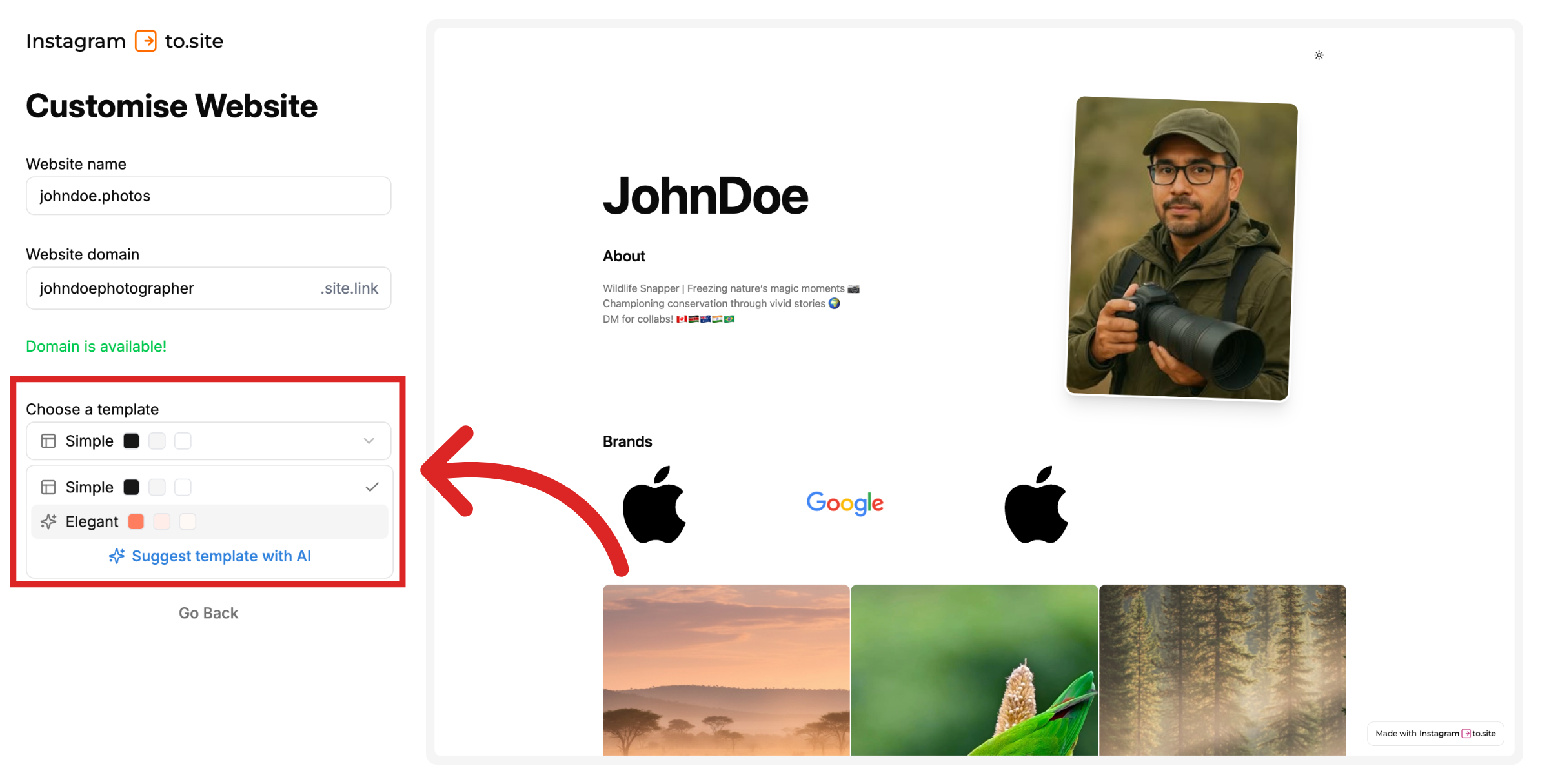 Select Elegant Template