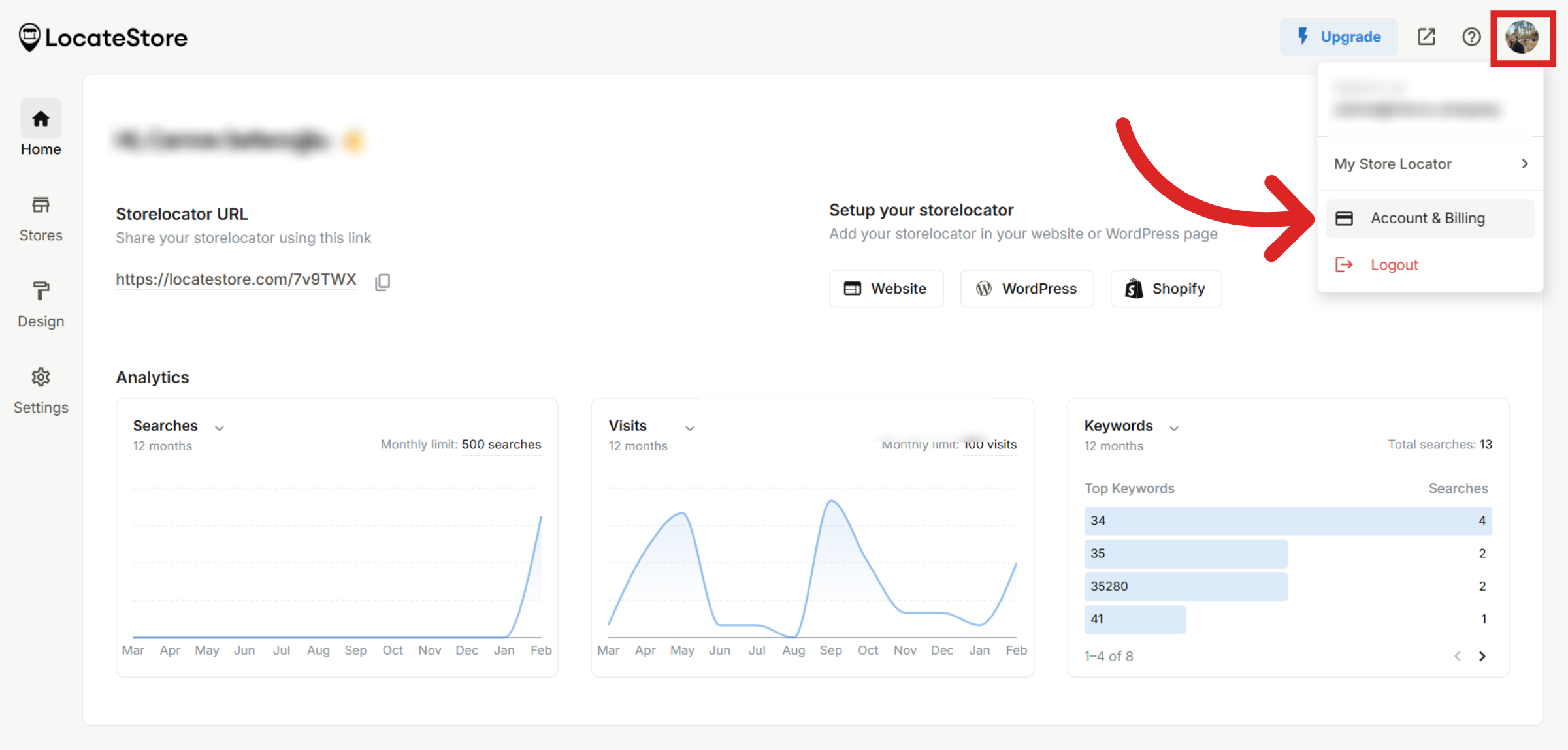 Open Account & Billing Section