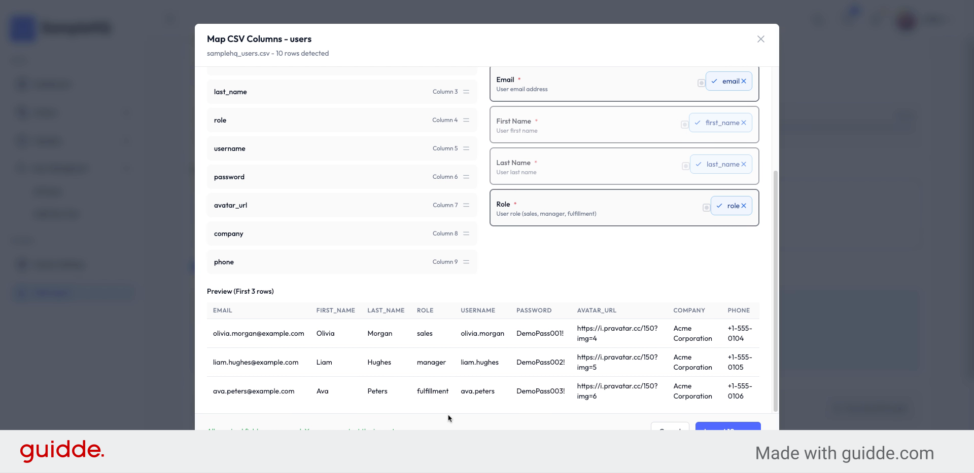 Import Users to System