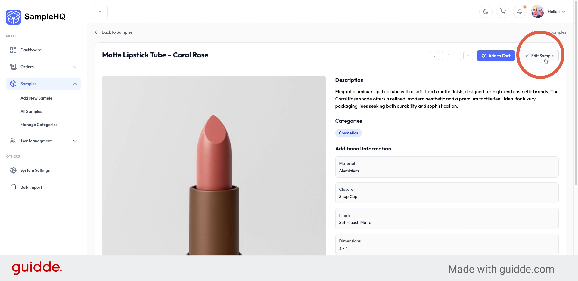 Edit Existing Sample