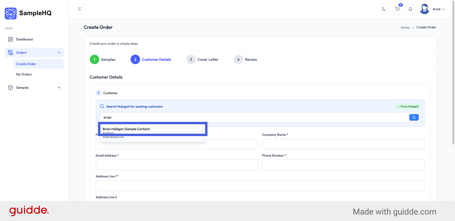 Select Customer Contact