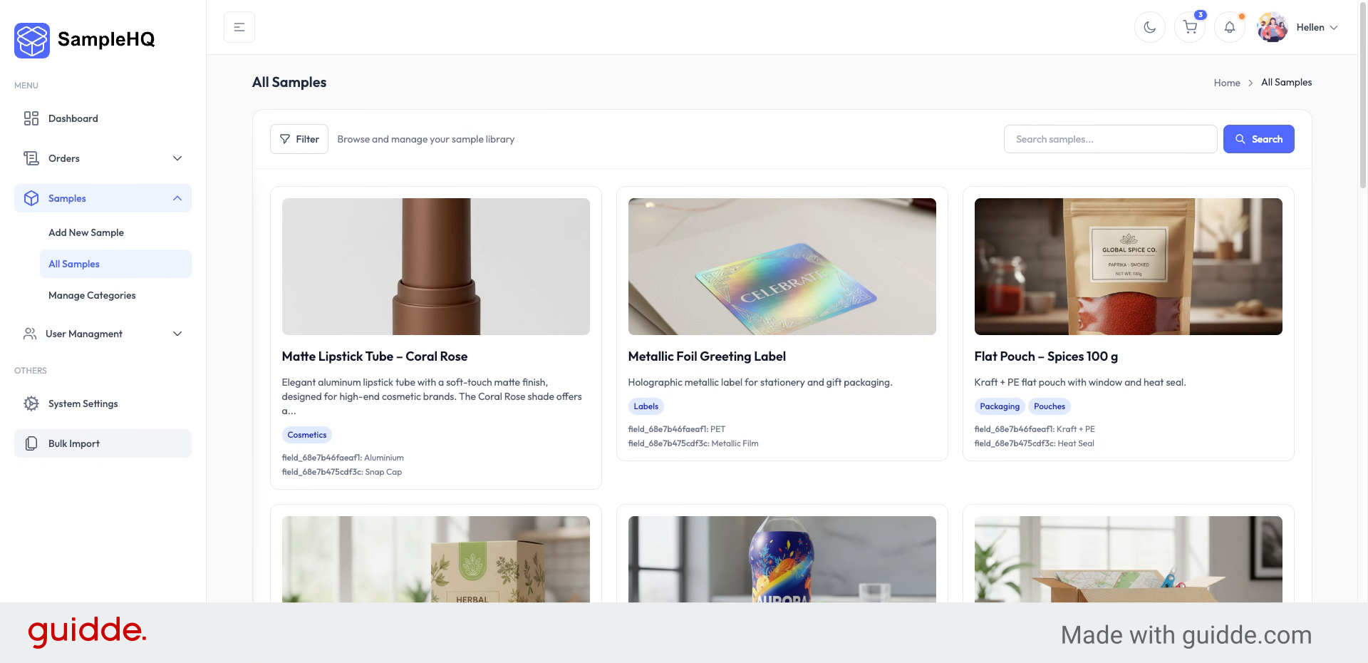 Understand Sample Categories Purpose