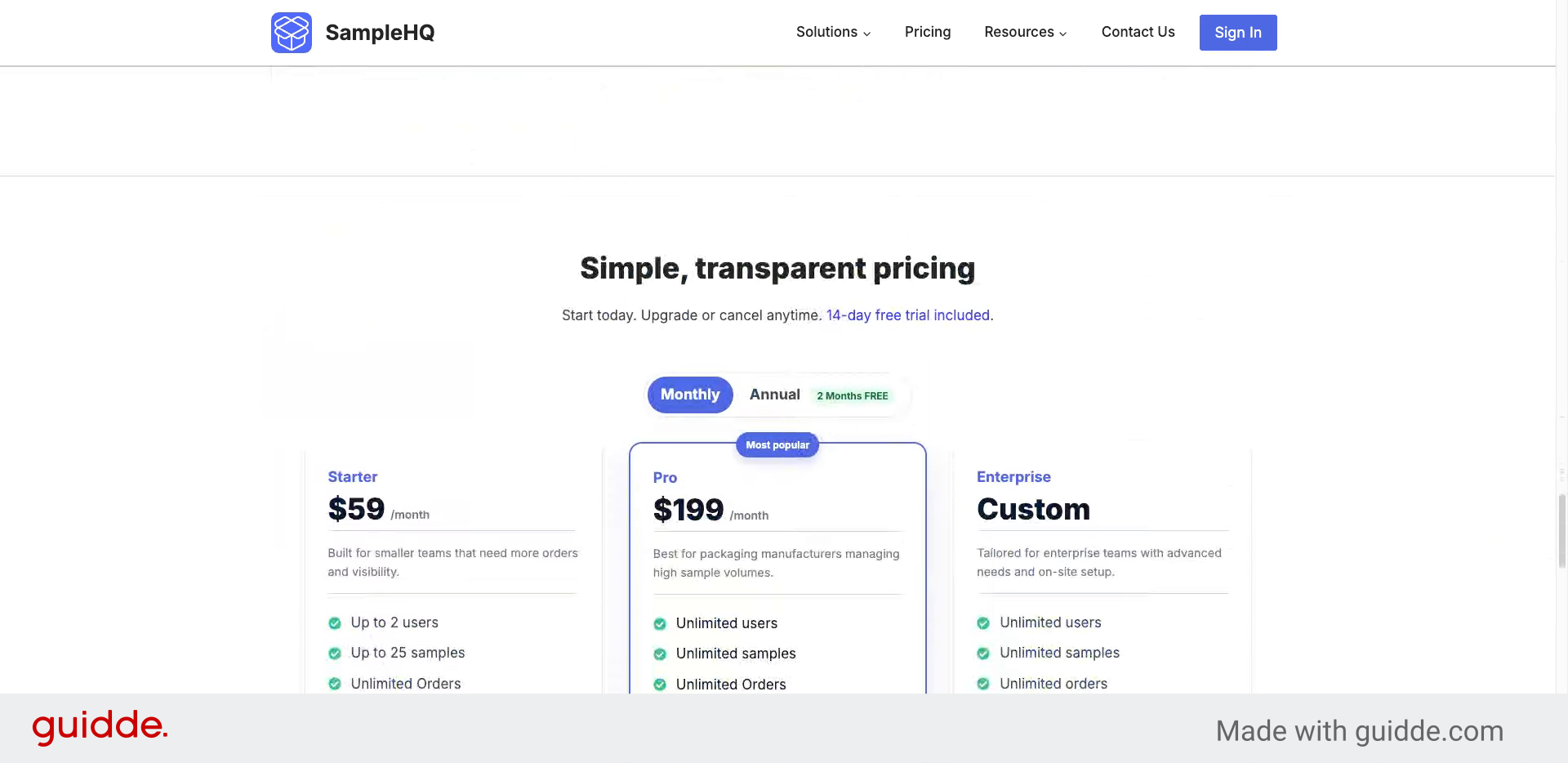 Review Pricing Plans