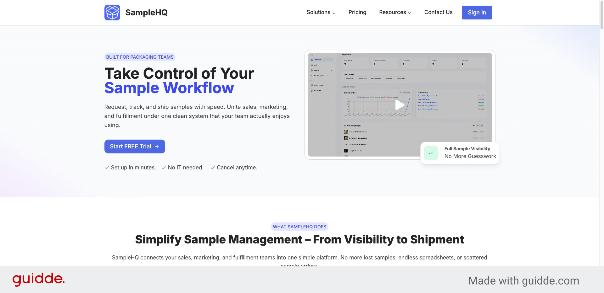Introduce SampleHQ Account Creation