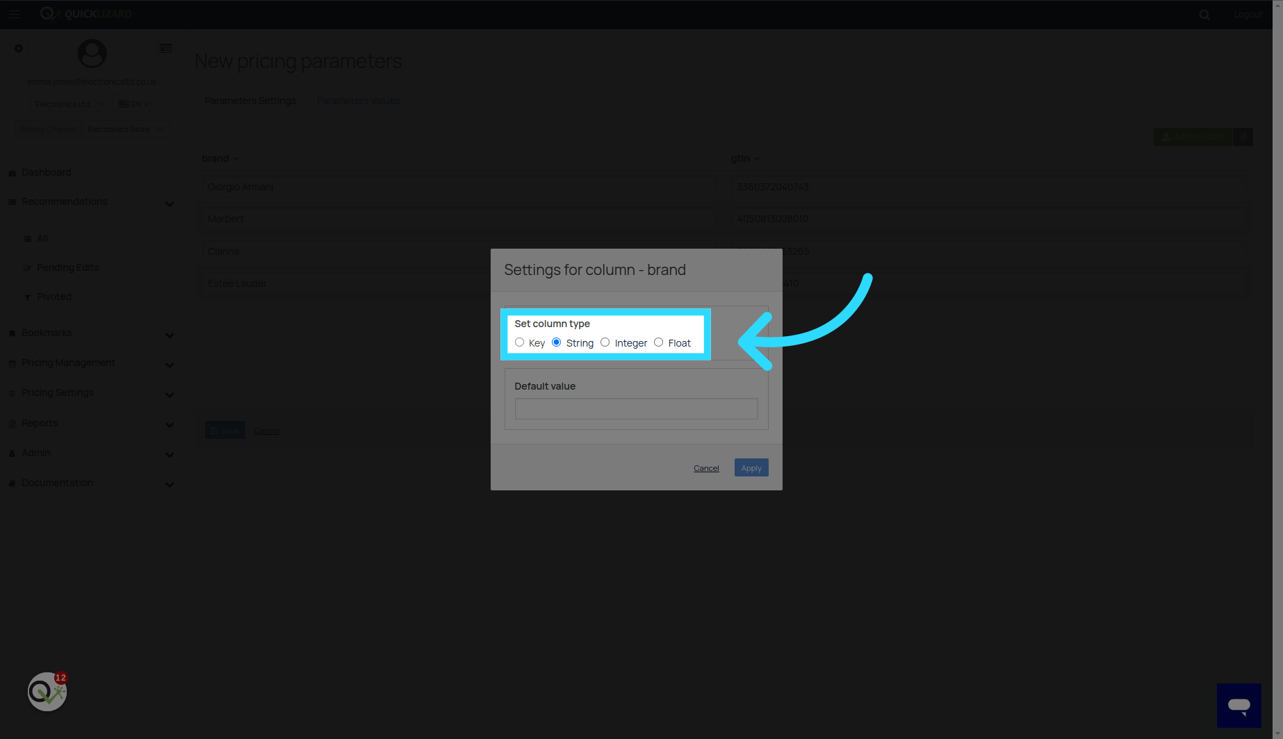 Click 'Key'