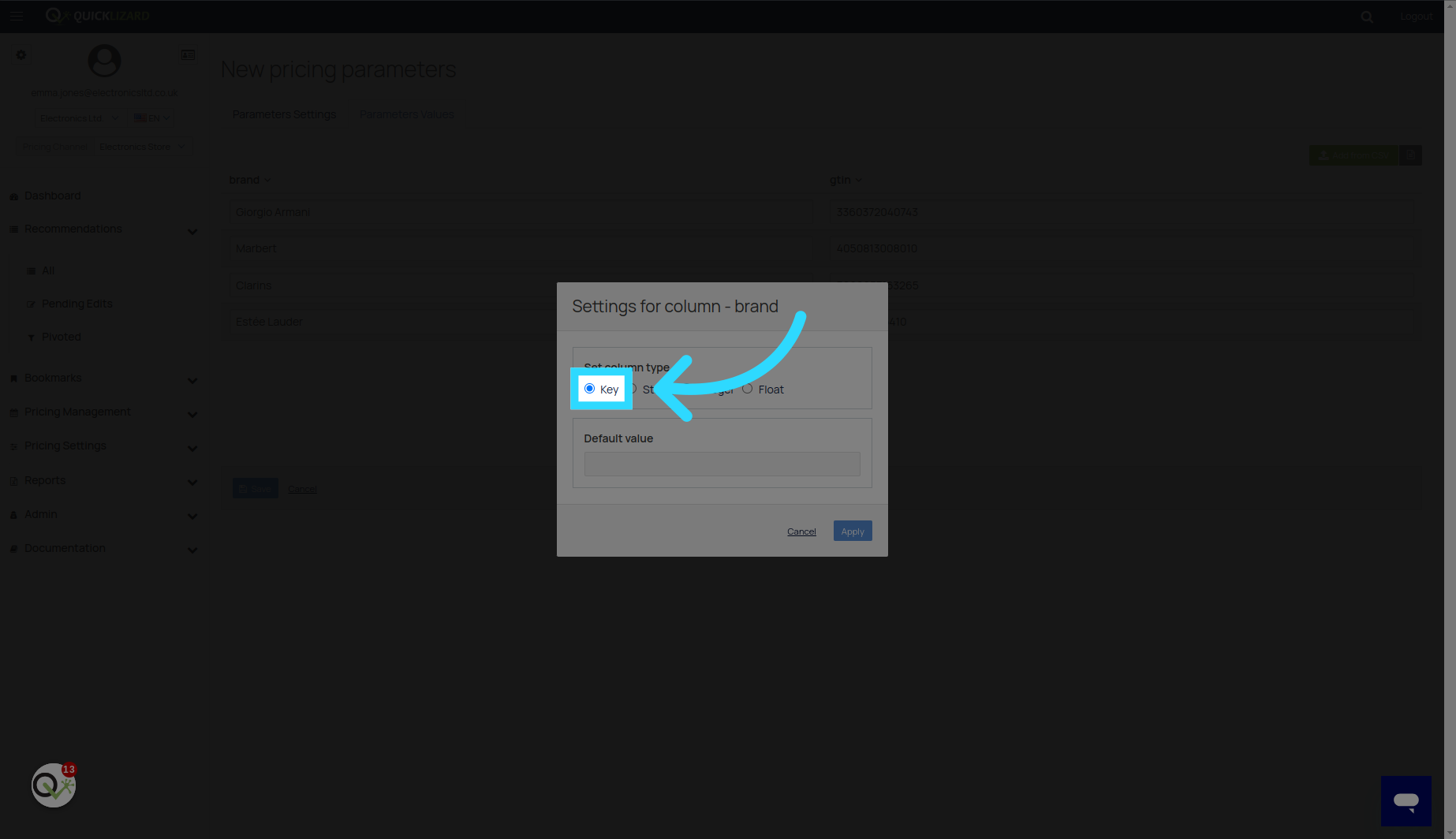 Fill 'key'