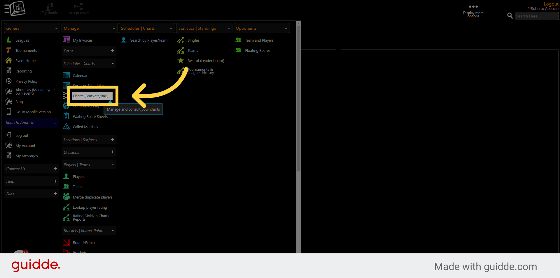 Click 'Charts (Brackets/RRB)'