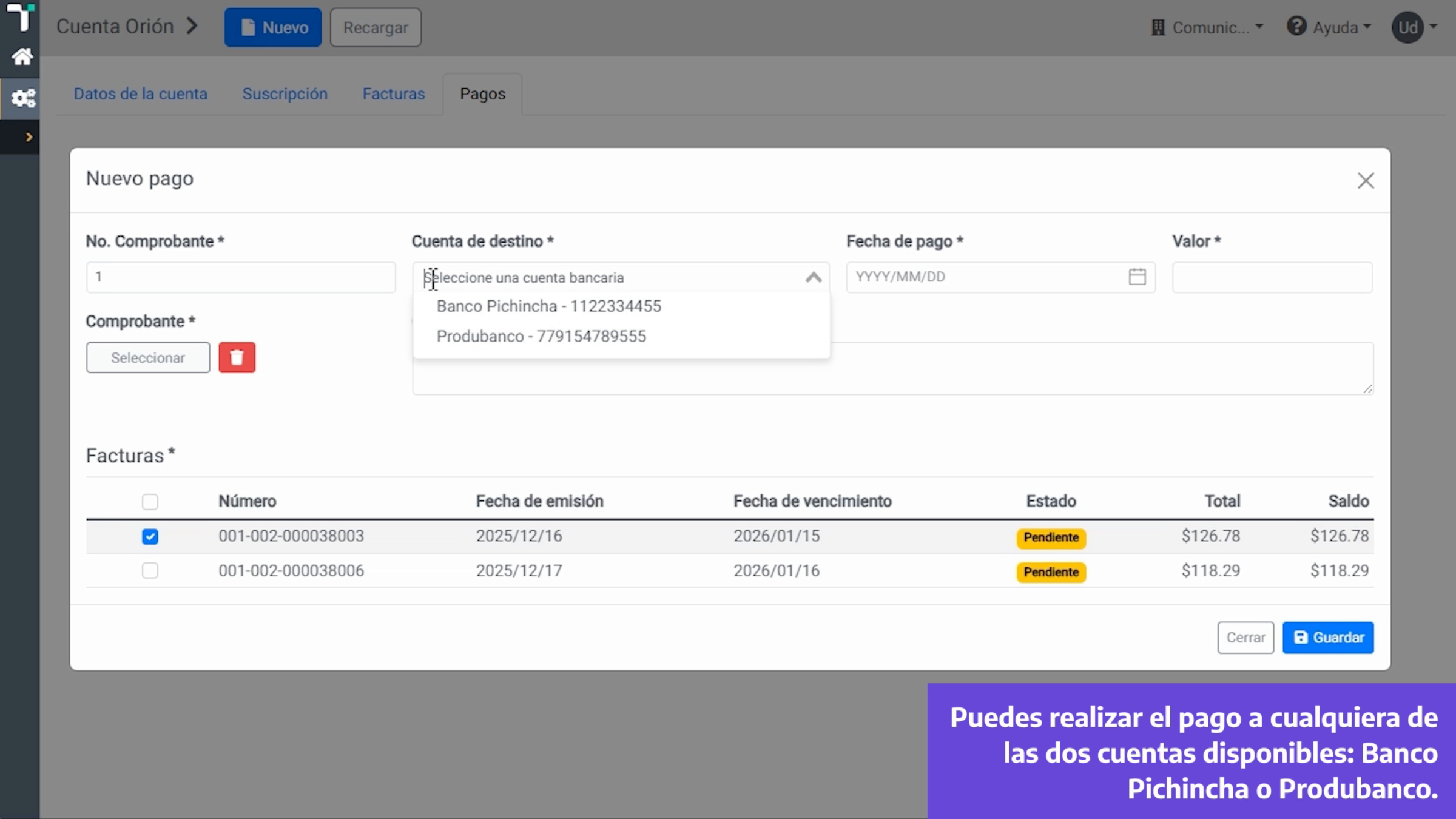 Opciones De Cuenta Bancaria