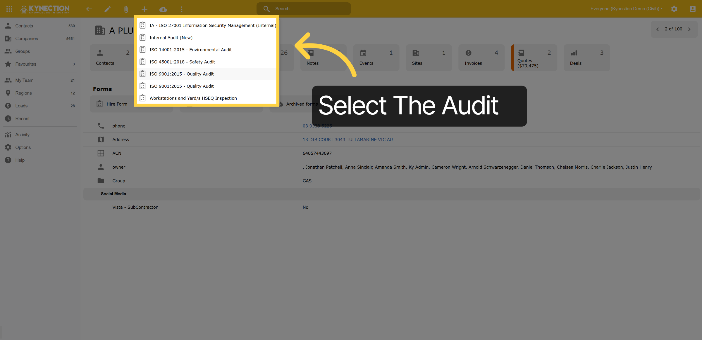 Select The Audit