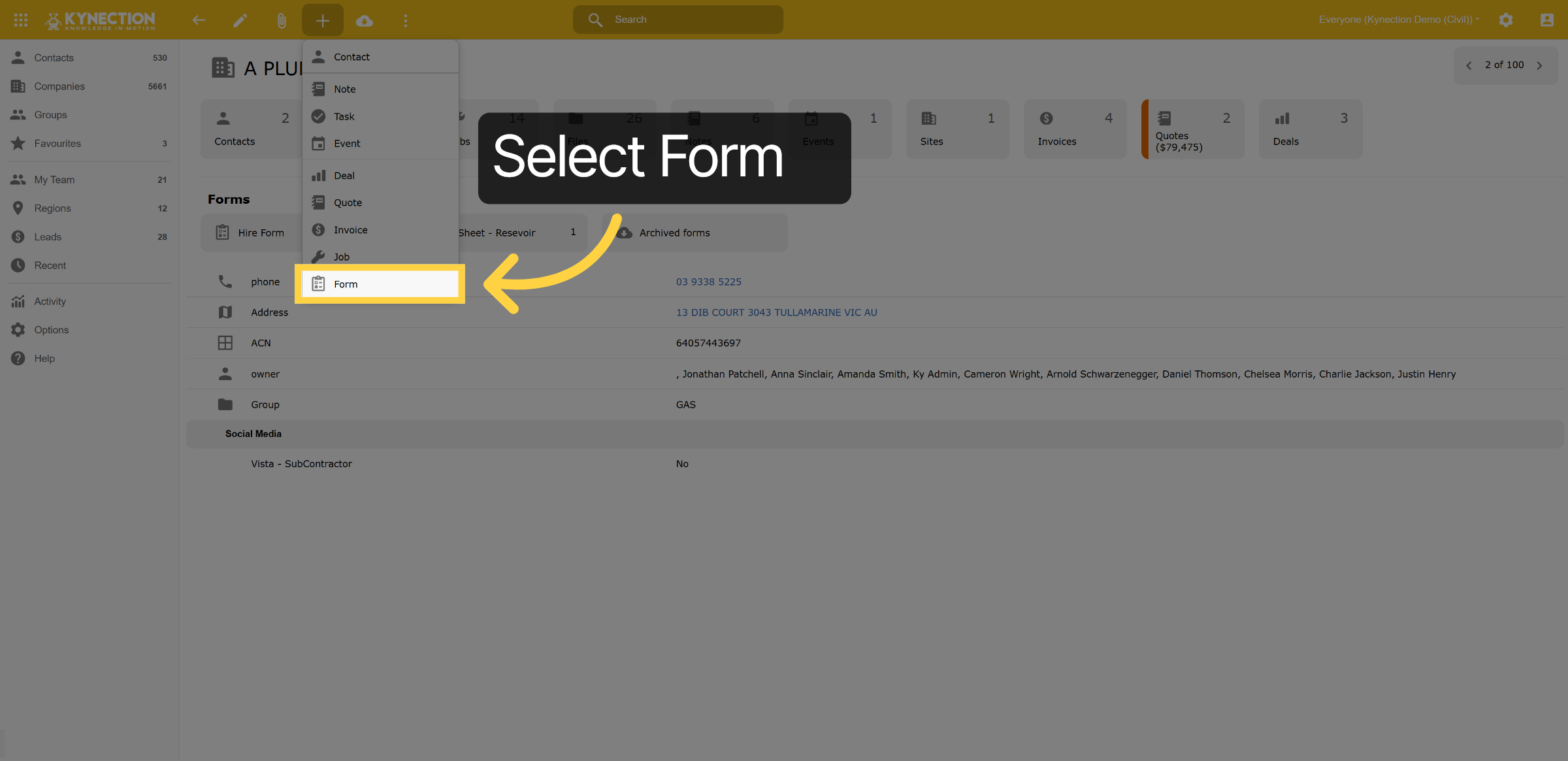 Select Form