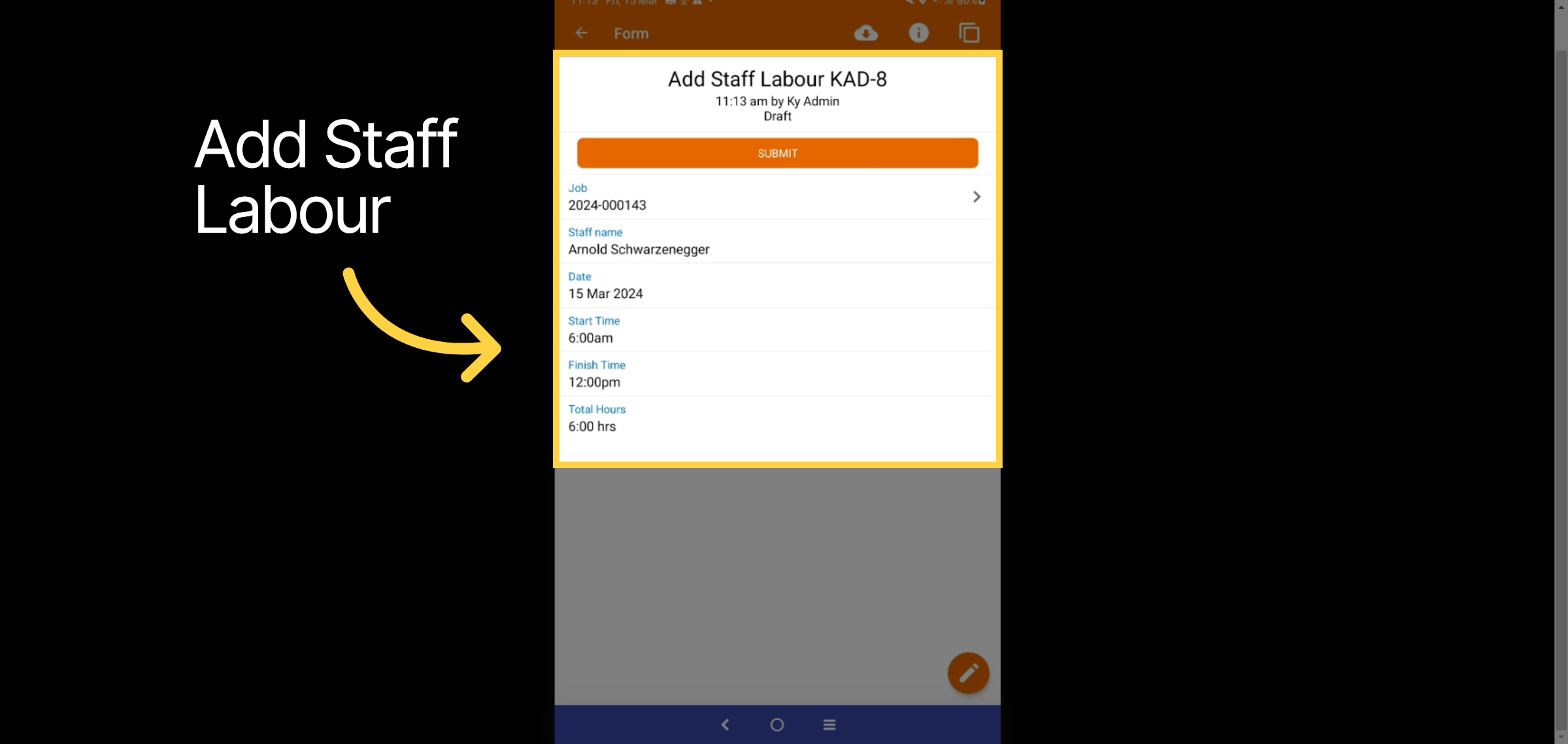 Add Staff Labour