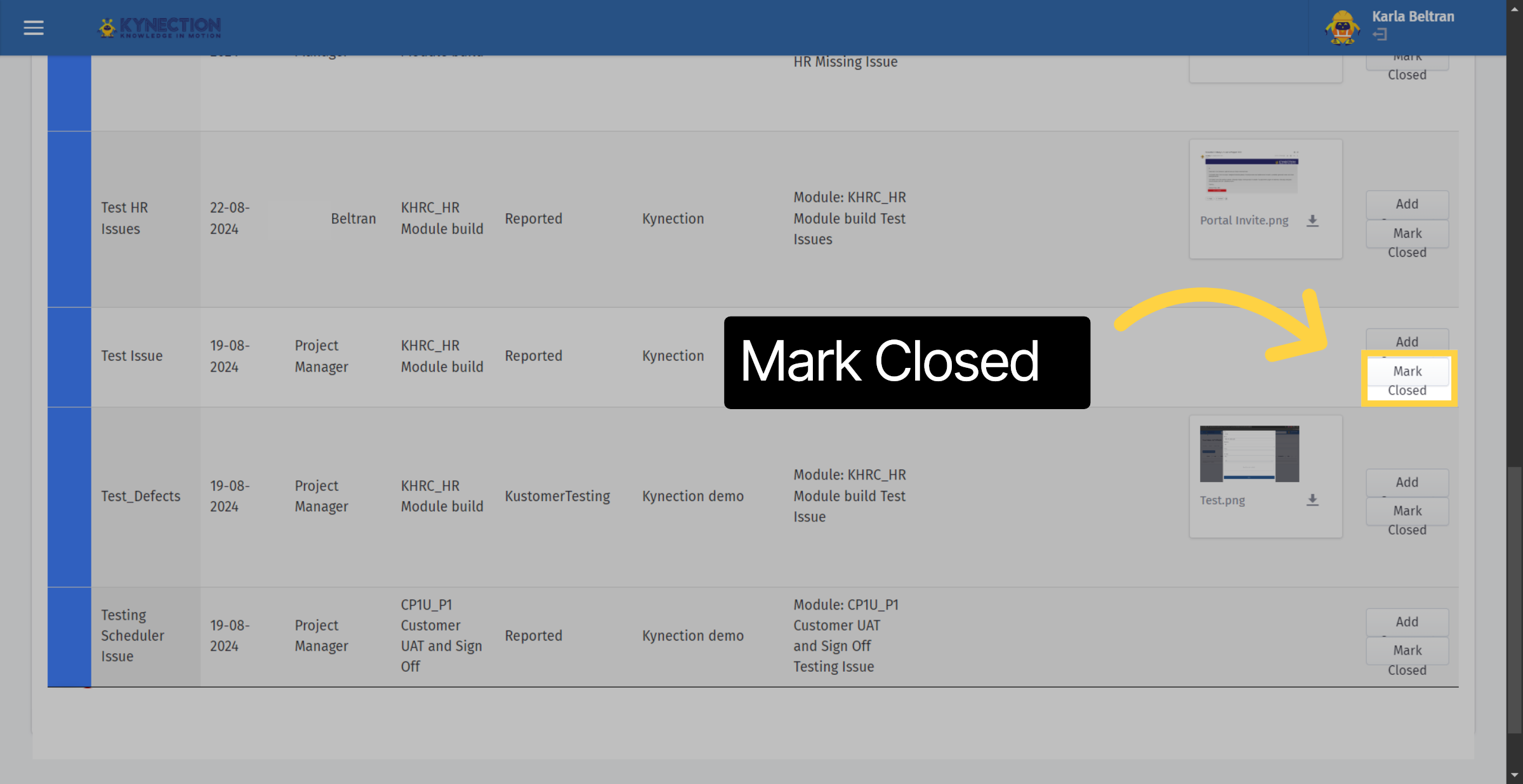 Mark Closed